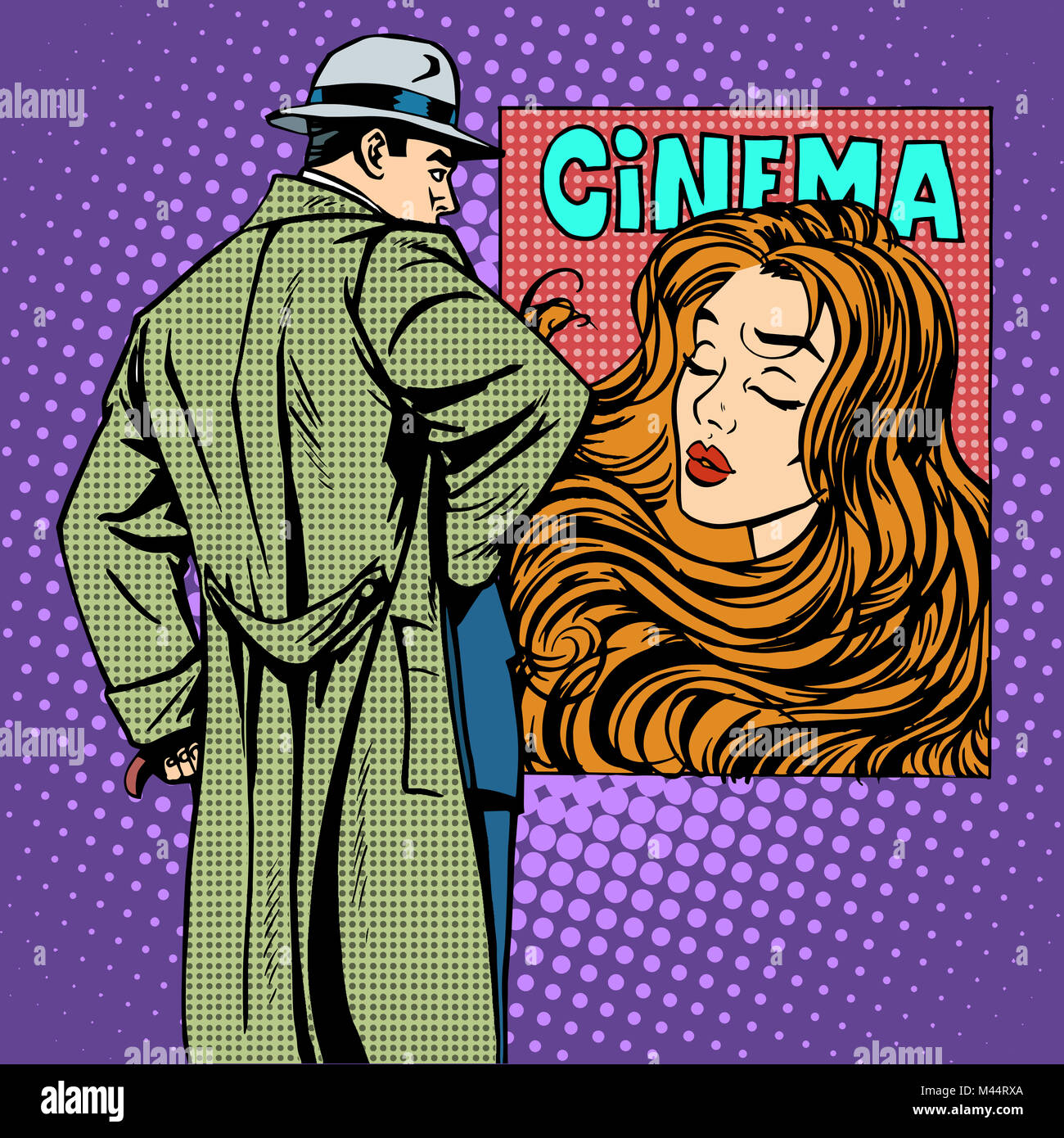 Homme Femme poster film cinema Banque D'Images
