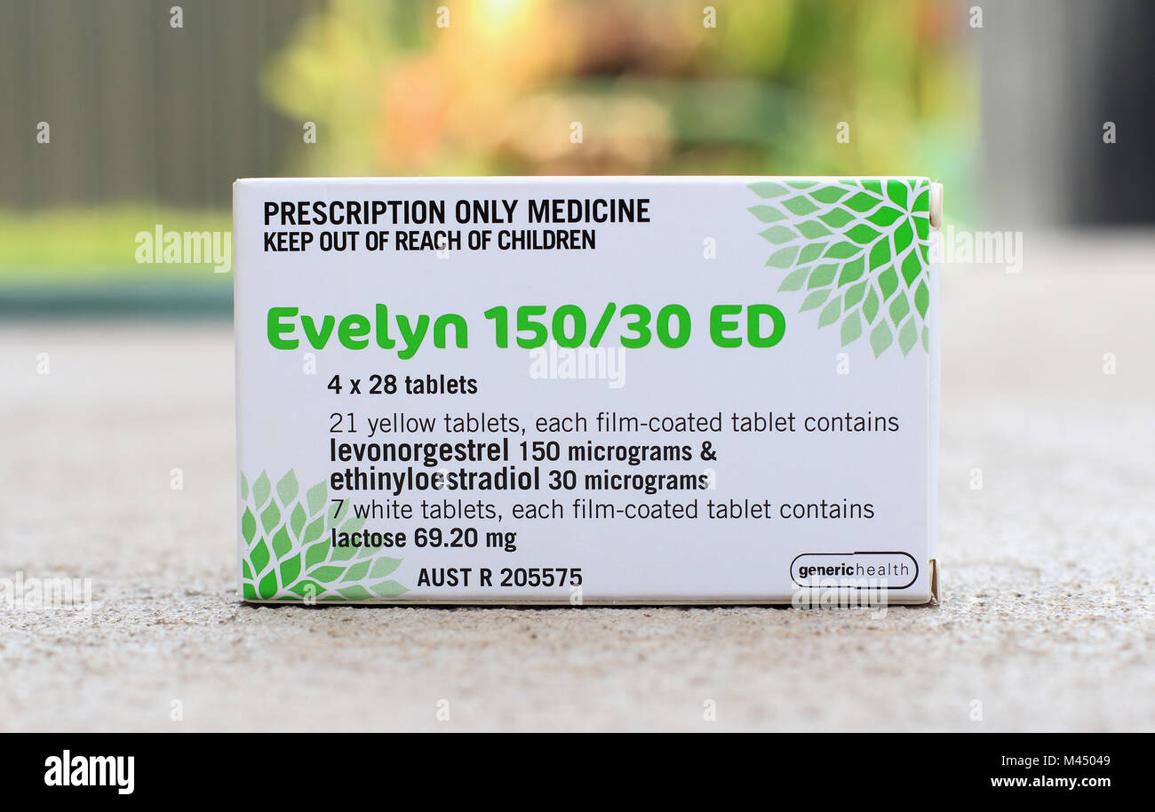 Evelyn 150/30 ED Contraceptifs isolated Banque D'Images