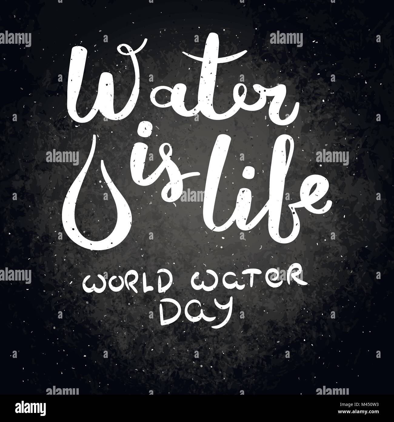 L'eau est la vie. La journée mondiale de l'eau. Hand drawn vector phrase lettrage. Décor moderne calligraphie motivant pour mur, affiches, gravures, cartes, t-shirts et Illustration de Vecteur