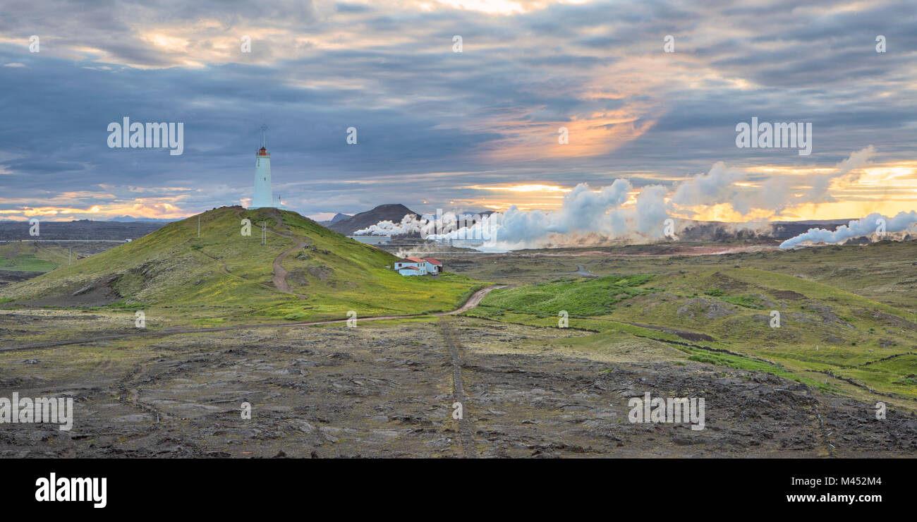 Geotermal Reykianes,de l'énergie, la péninsule ouest de l'Islande, Islande Banque D'Images