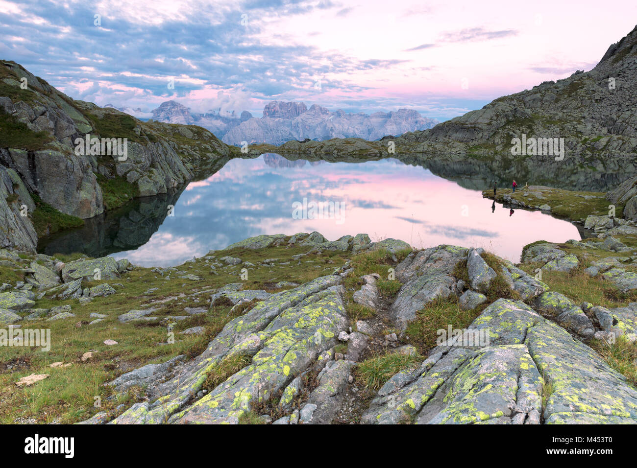 Dolomites de Brenta vue du Lago Nero, Parc Naturel Adamello Brenta, province de Trento, Trentino Alto Adige, Italie, Europe district Banque D'Images