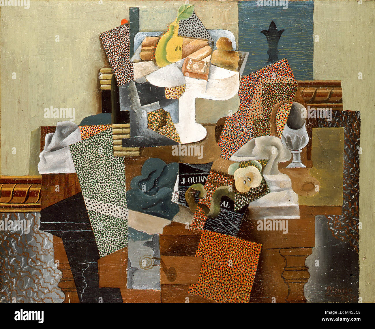 Nature morte au compotier (Still Life avec compote et verre), de Picasso Banque D'Images