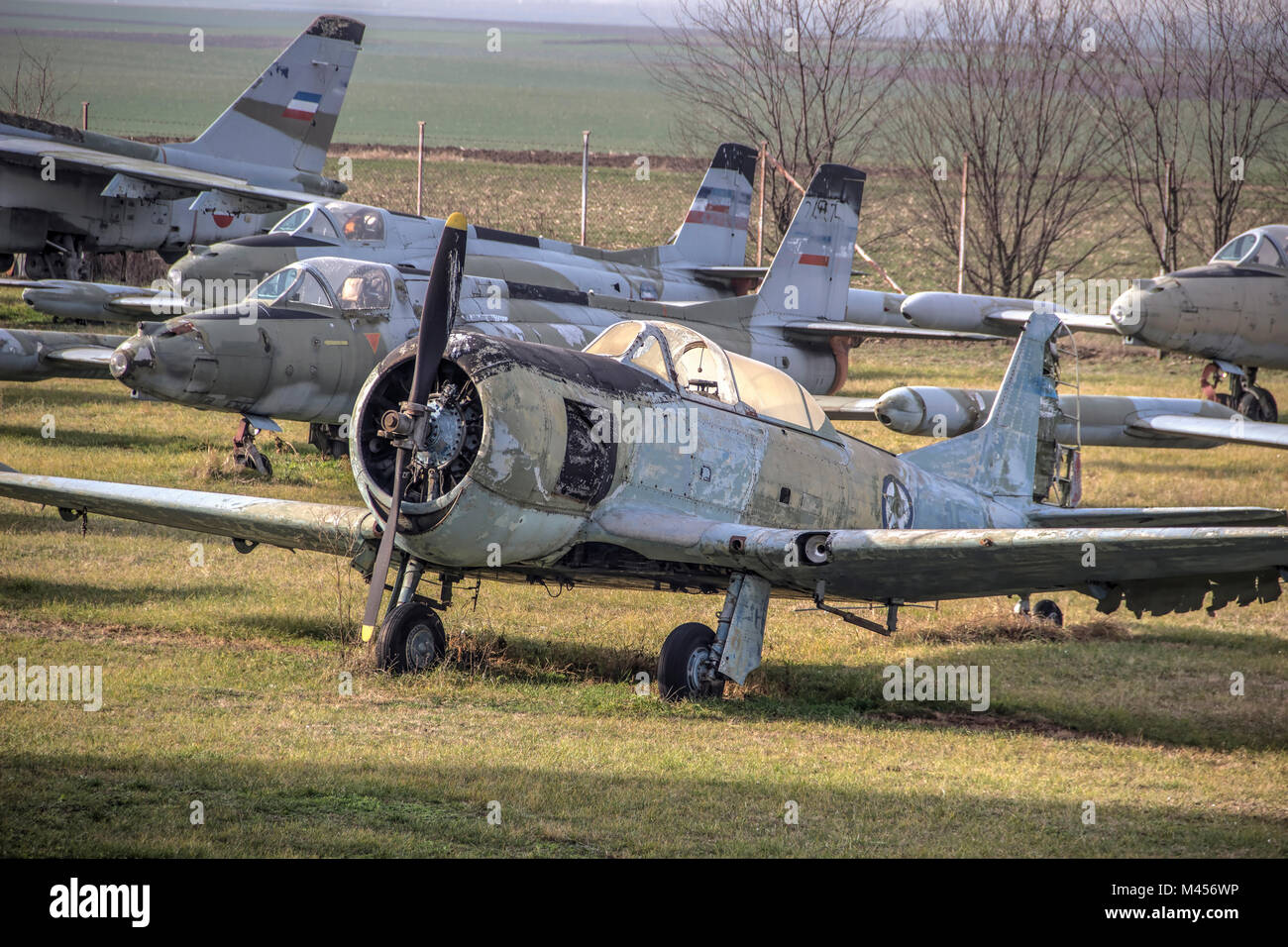 BELGRADE, SERBIE - Soko (Falcon), 522 places yougoslave des avions d'entraînement militaire, produit dans les années 1950 Banque D'Images