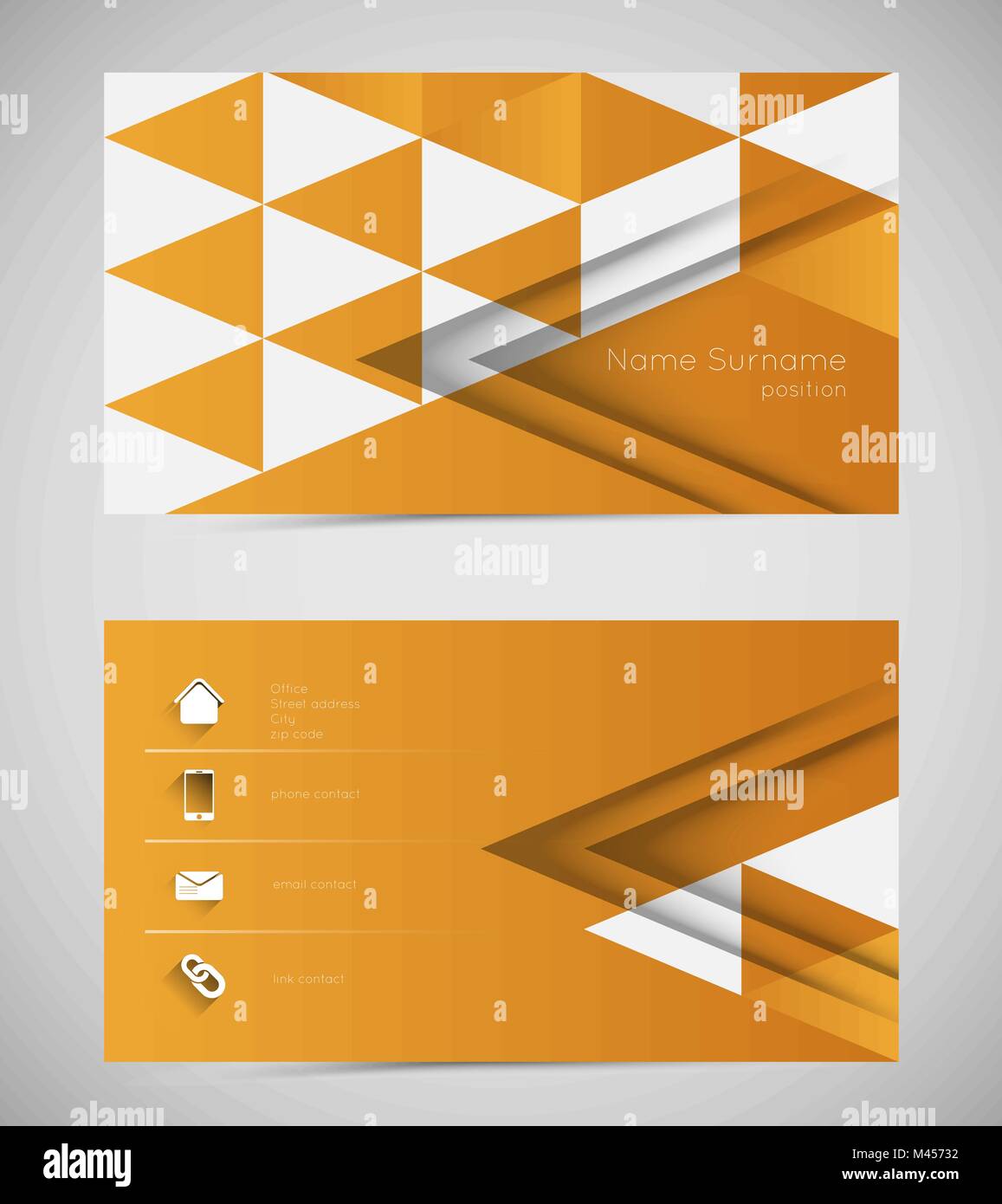 Résumé carte de modèle avec les triangles et les ombres, icônes Illustration de Vecteur