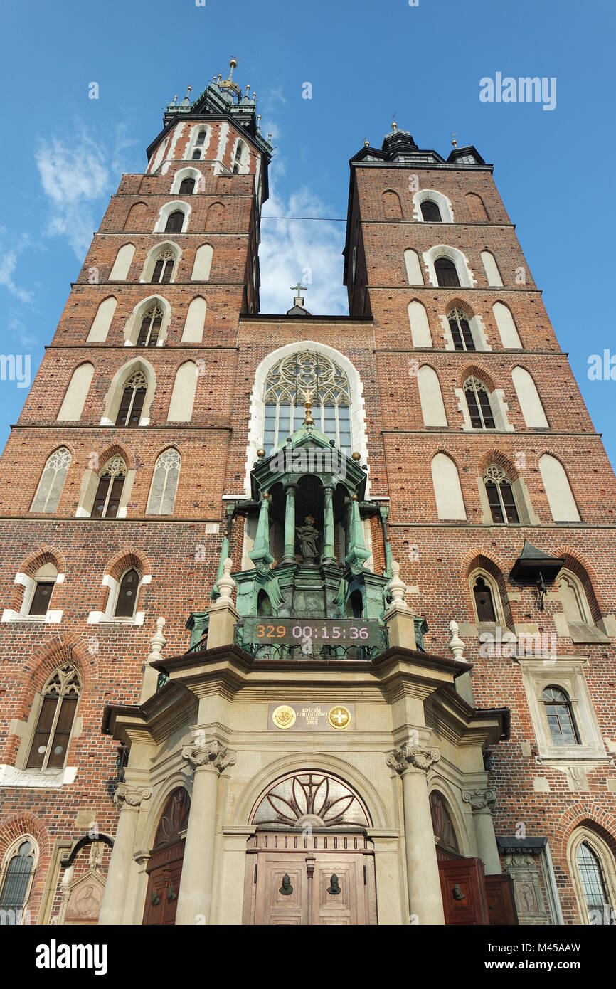 Marien Kirche - Kosciol Mariacki à Cracovie Banque D'Images