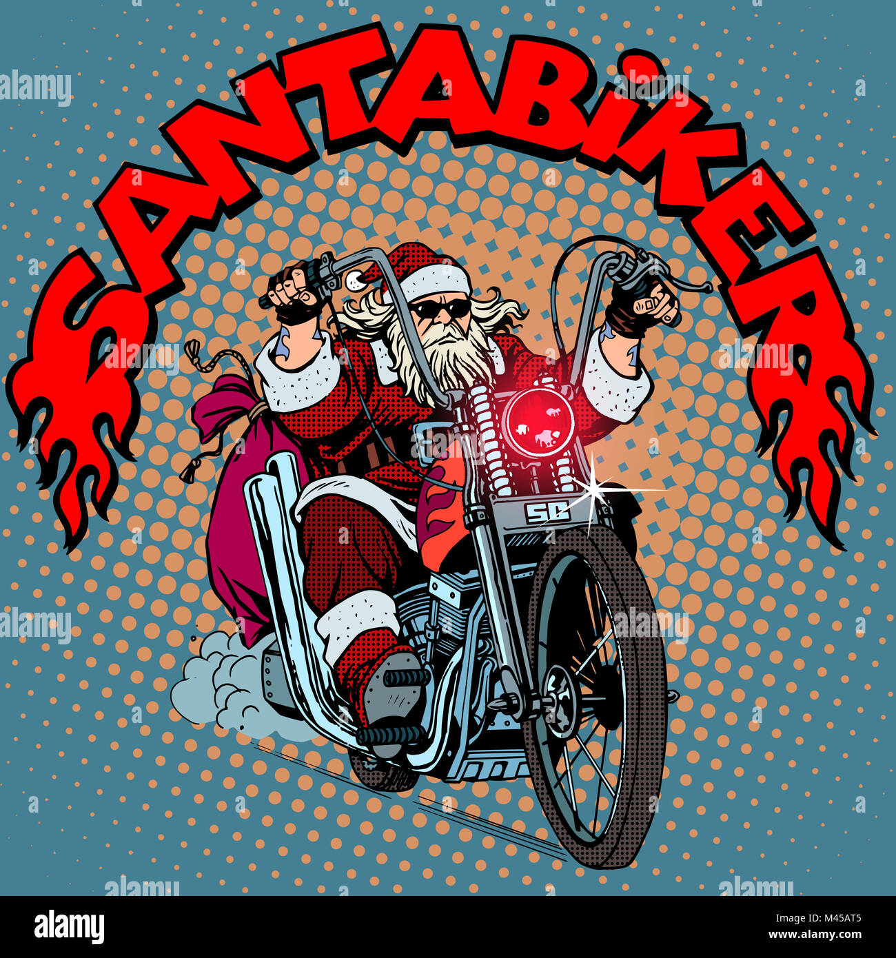 Pere Noel Cadeaux De Noel Moto Motard Photo Stock Alamy
