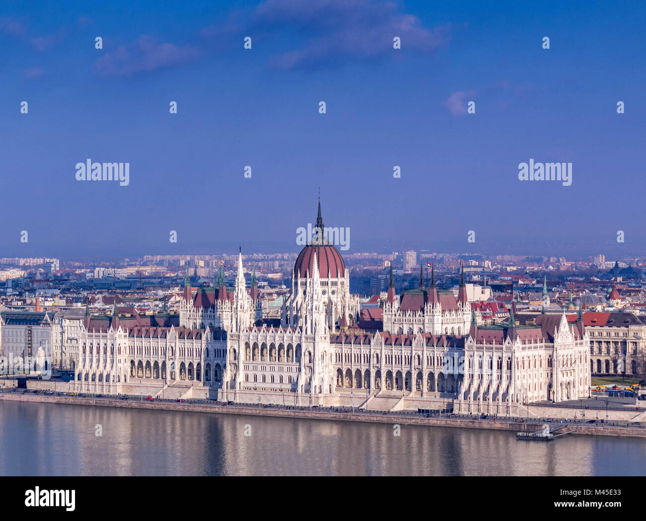 Le Parlement hongrois ont rivalisé de l'ensemble du Danube, Budapest, Hongrie Banque D'Images