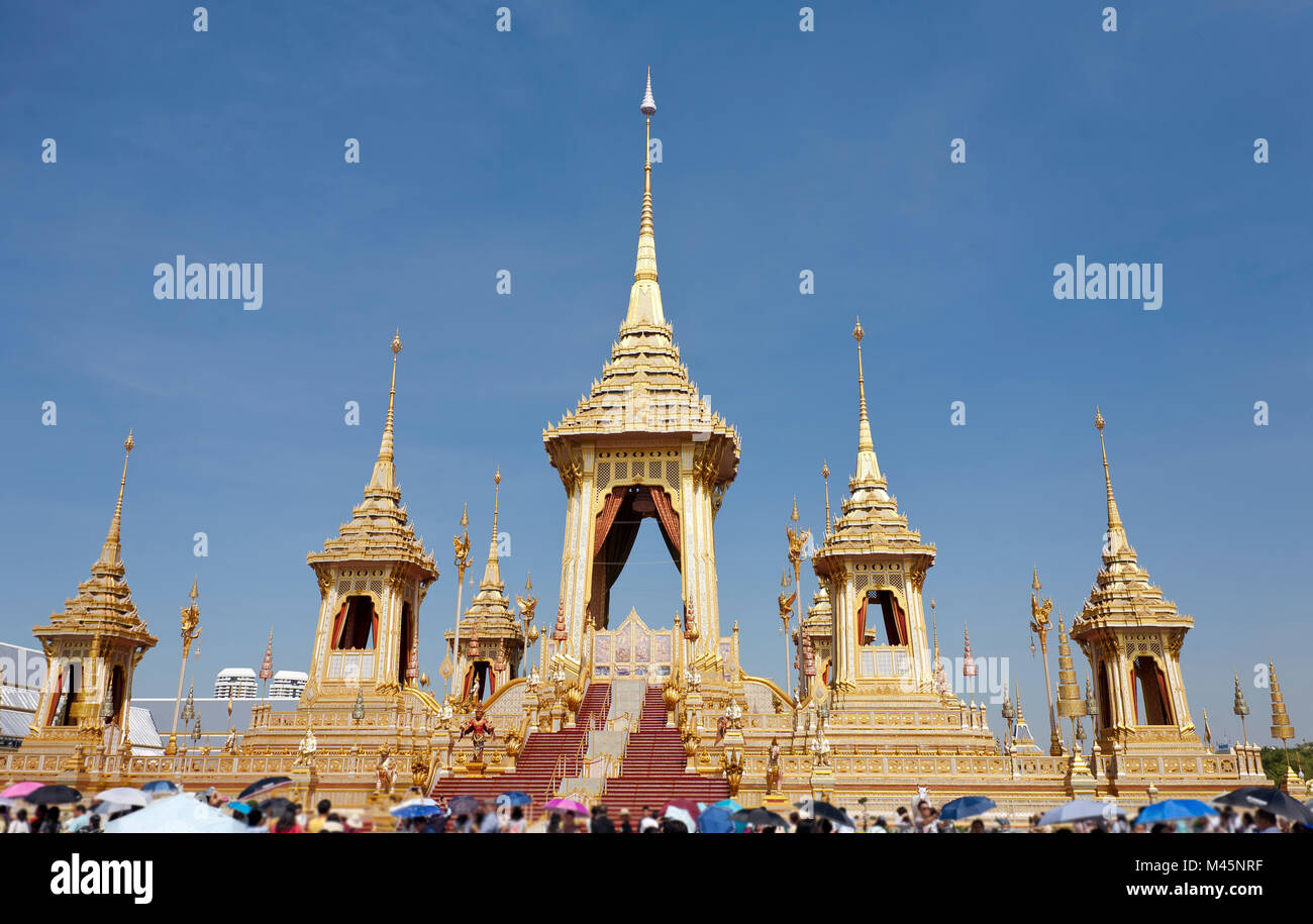 Crématorium royal pour le Roi Bhumibol Adulyadej de Thaïlande, Bangkok, Banque D'Images