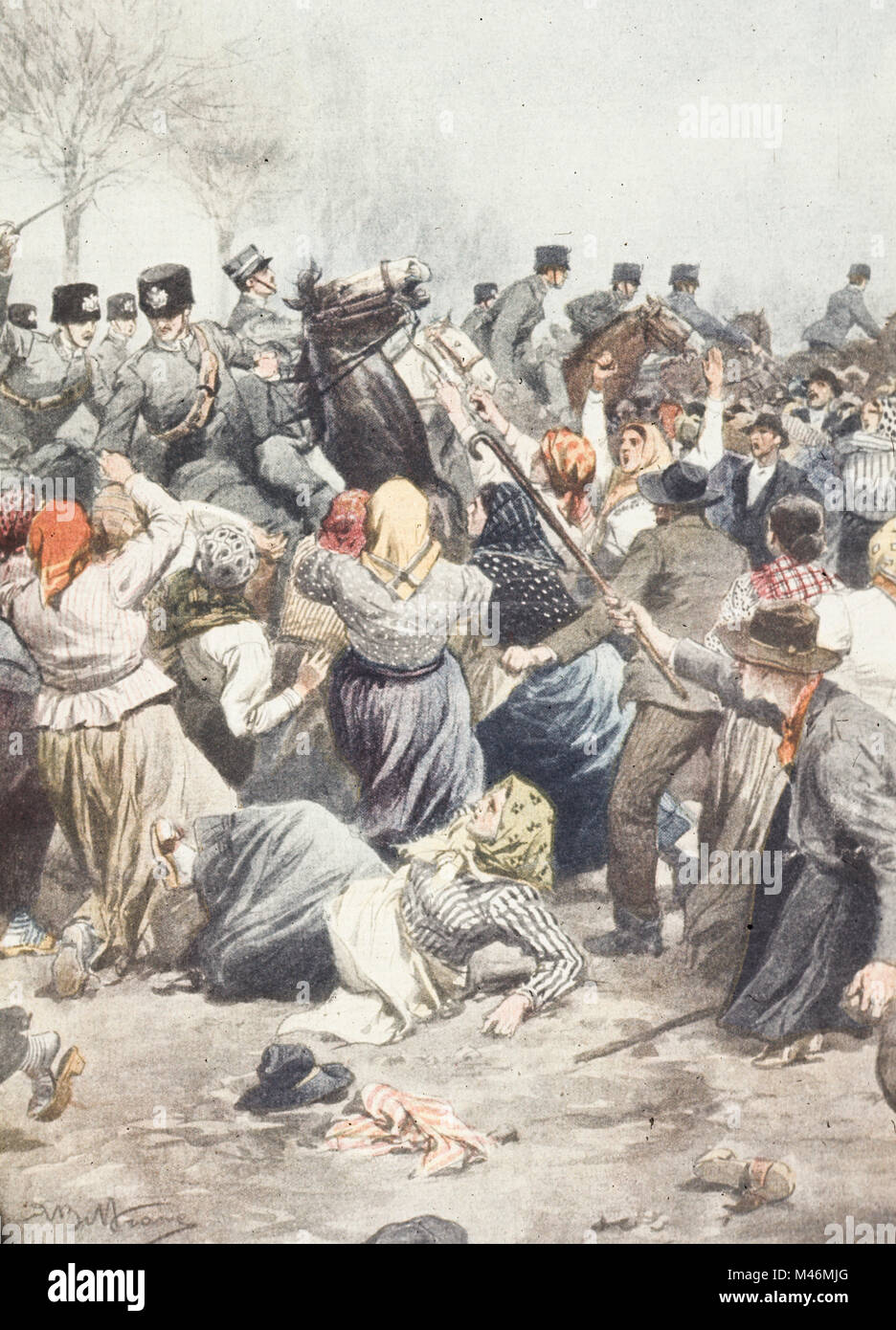 Pour l'insurrection de 1886 à Ferrare, en chômage Banque D'Images