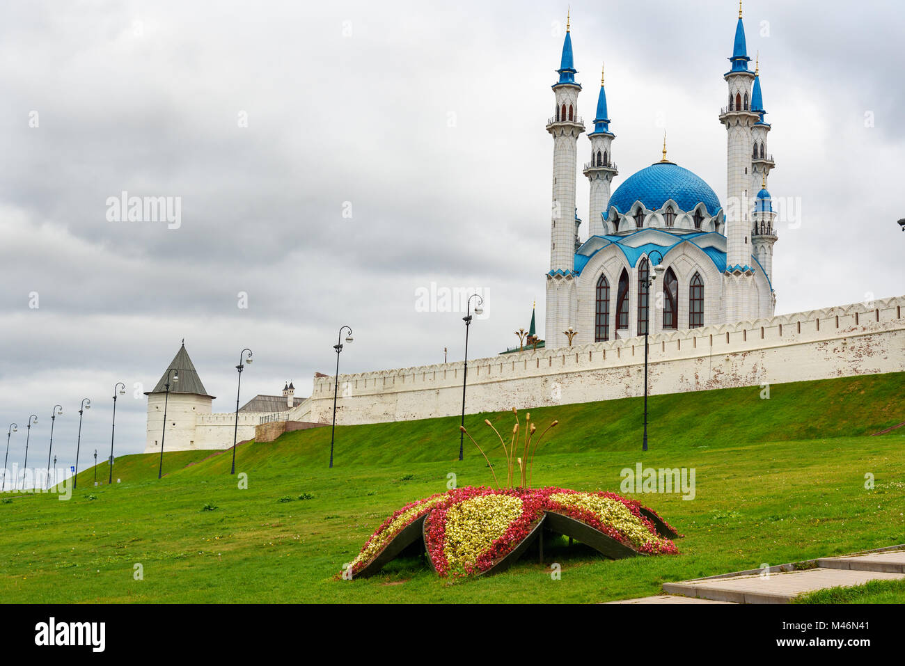 Avis de Kazan Kremlin et la mosquée Kul-Sharif. Kazan. La Russie Banque D'Images