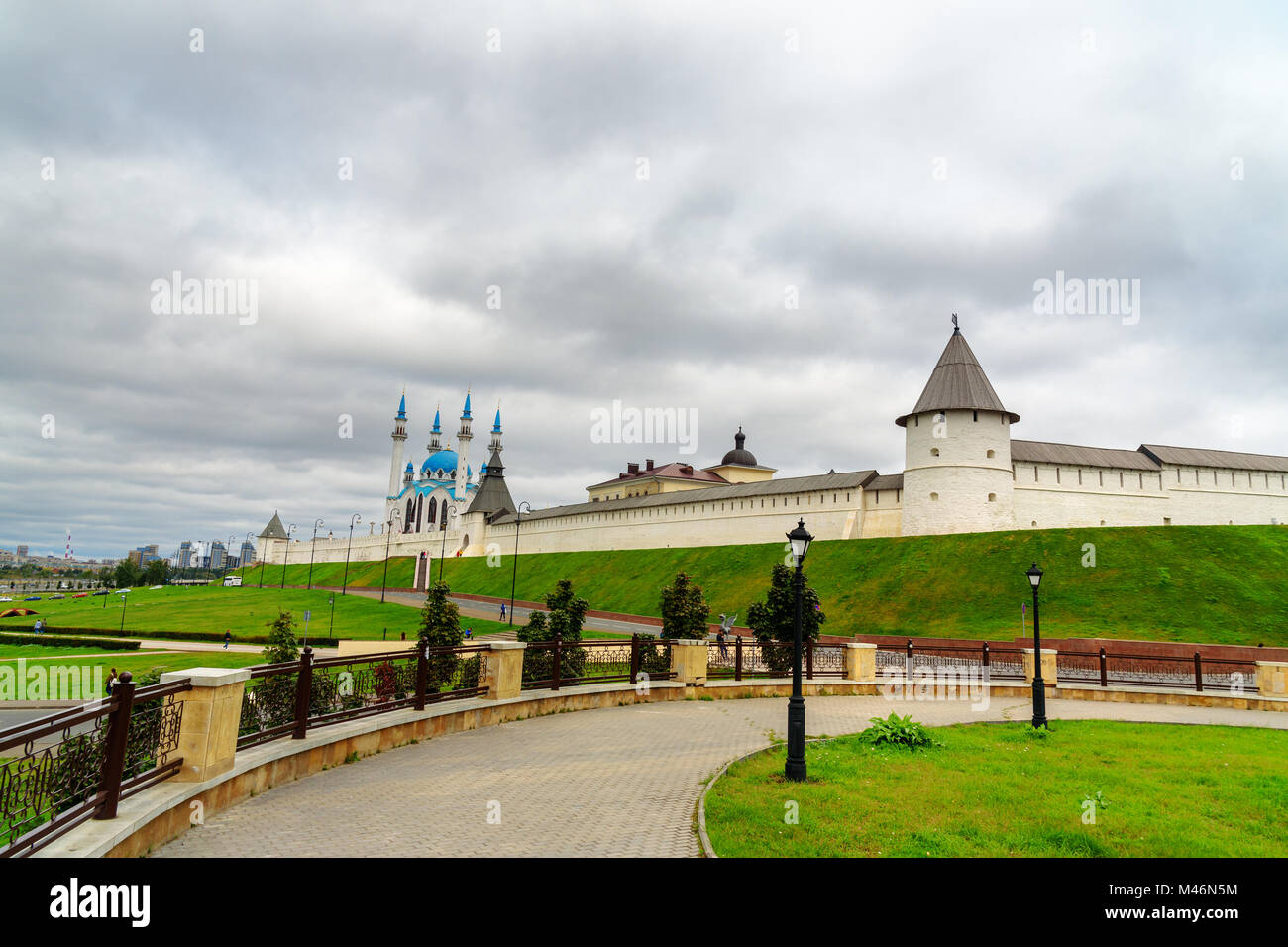 Avis de Kazan Kremlin et la mosquée Kul-Sharif. Kazan. La Russie Banque D'Images