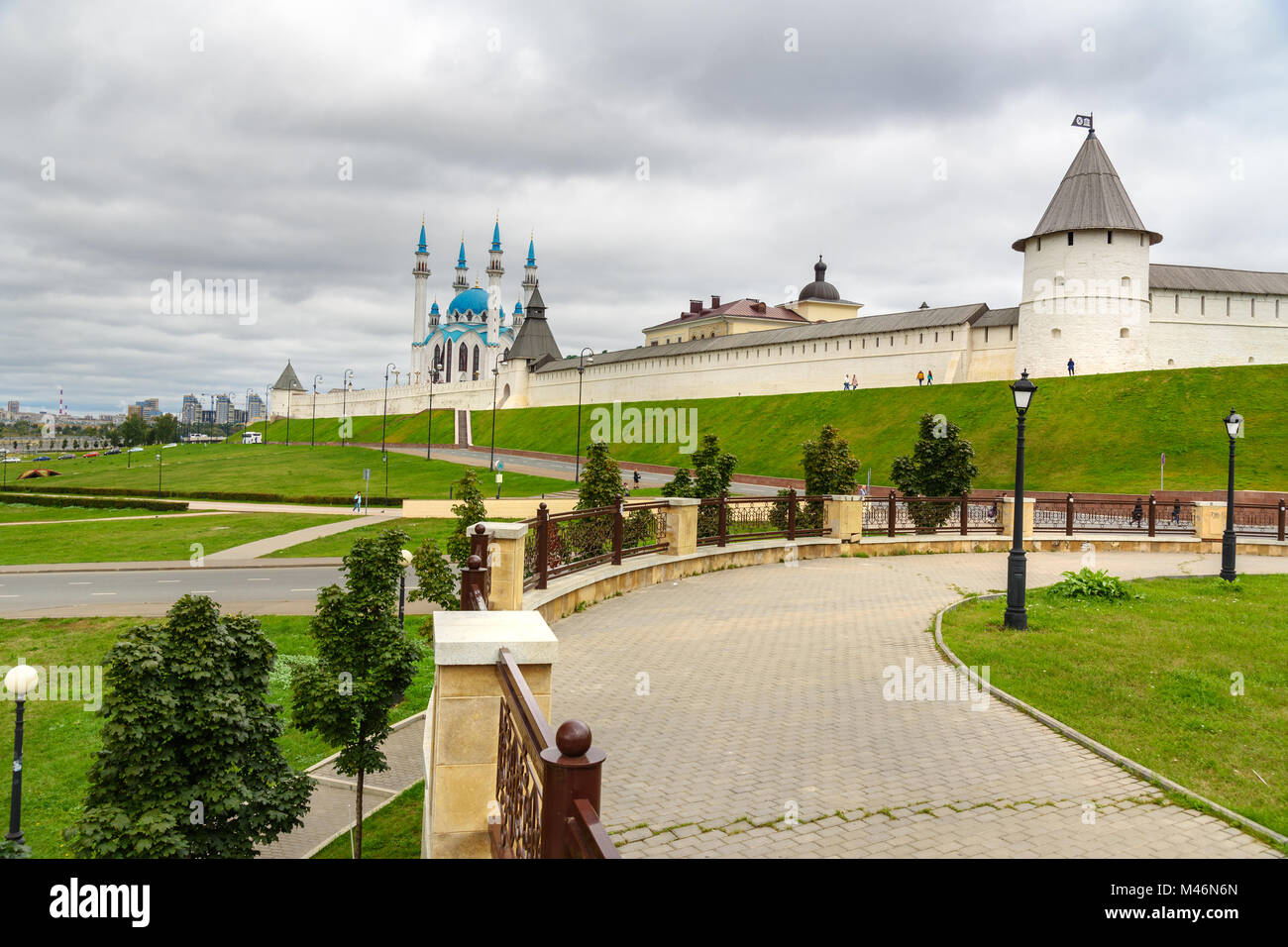 Avis de Kazan Kremlin et la mosquée Kul-Sharif. Kazan. La Russie Banque D'Images
