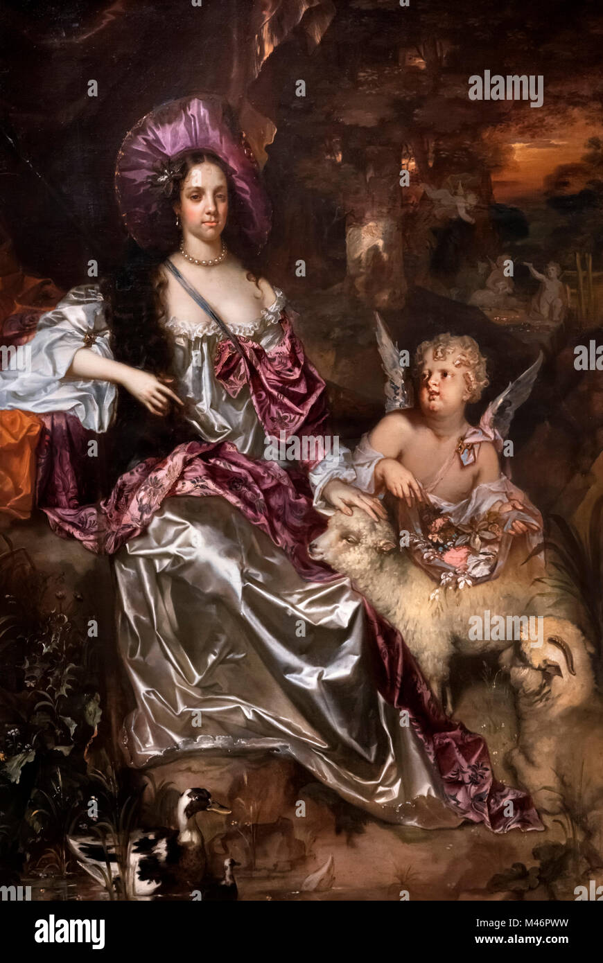 Catherine de Bragance (1638-1705), Reine Consort d'épouse du roi Charles II. Portrait par Jacob Huysmans, huile sur toile, 1662-4 Banque D'Images