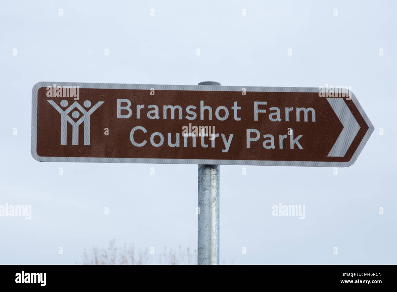 La marque d'une Bramshot Farm Country Park près de flotte dans le Hampshire, au Royaume-Uni Banque D'Images