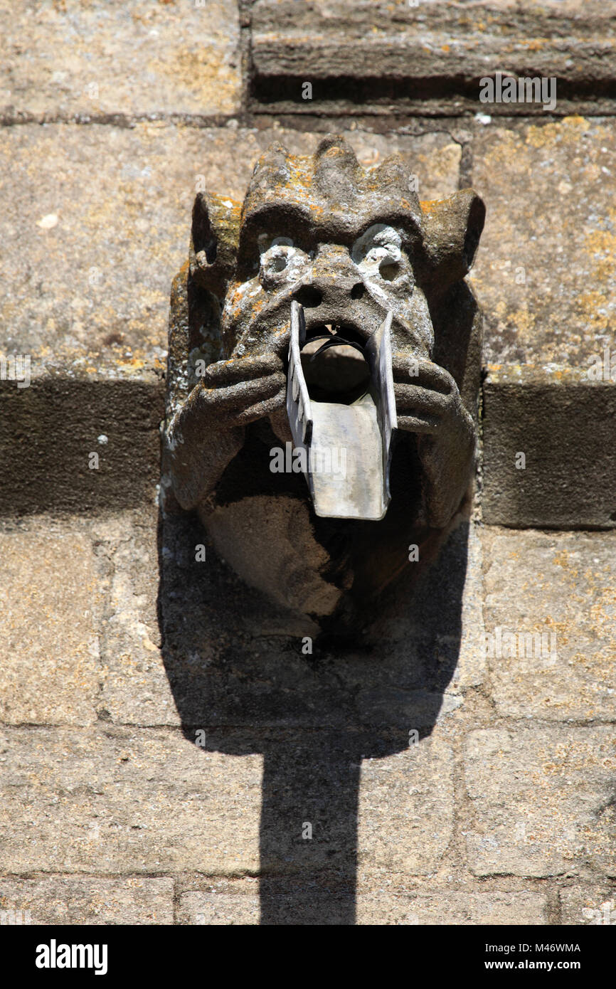 Une gargouille de pierre sur St Benedicts église, village Glinton, Cambridgeshire, Angleterre, RU Banque D'Images