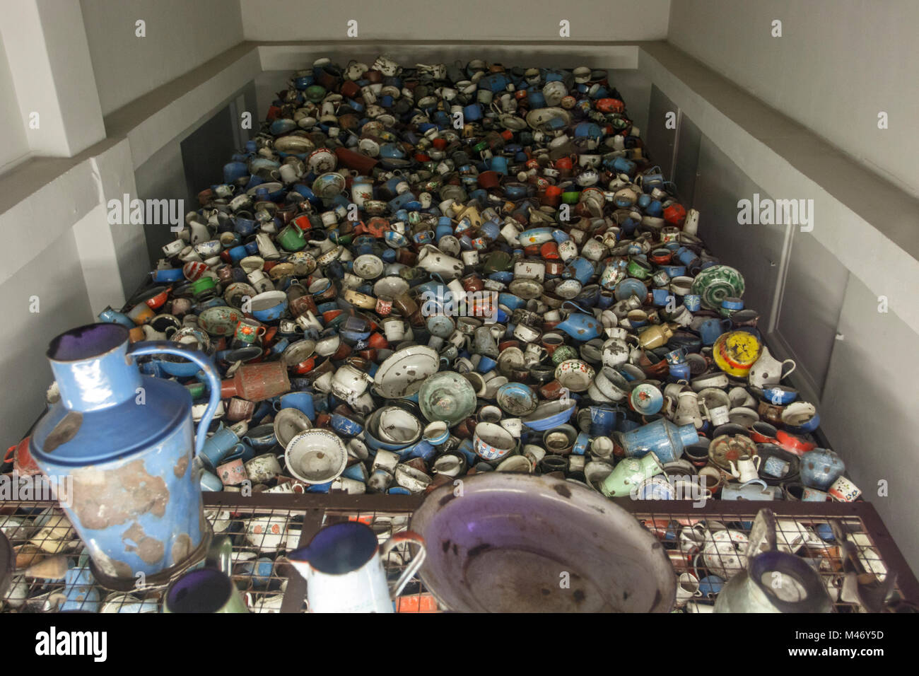 Auschwitz, Malopolskie / Pologne - 04 févr. 2018 : Auschwitz Birkenau, camp de concentration et d'extermination nazis. Banque D'Images