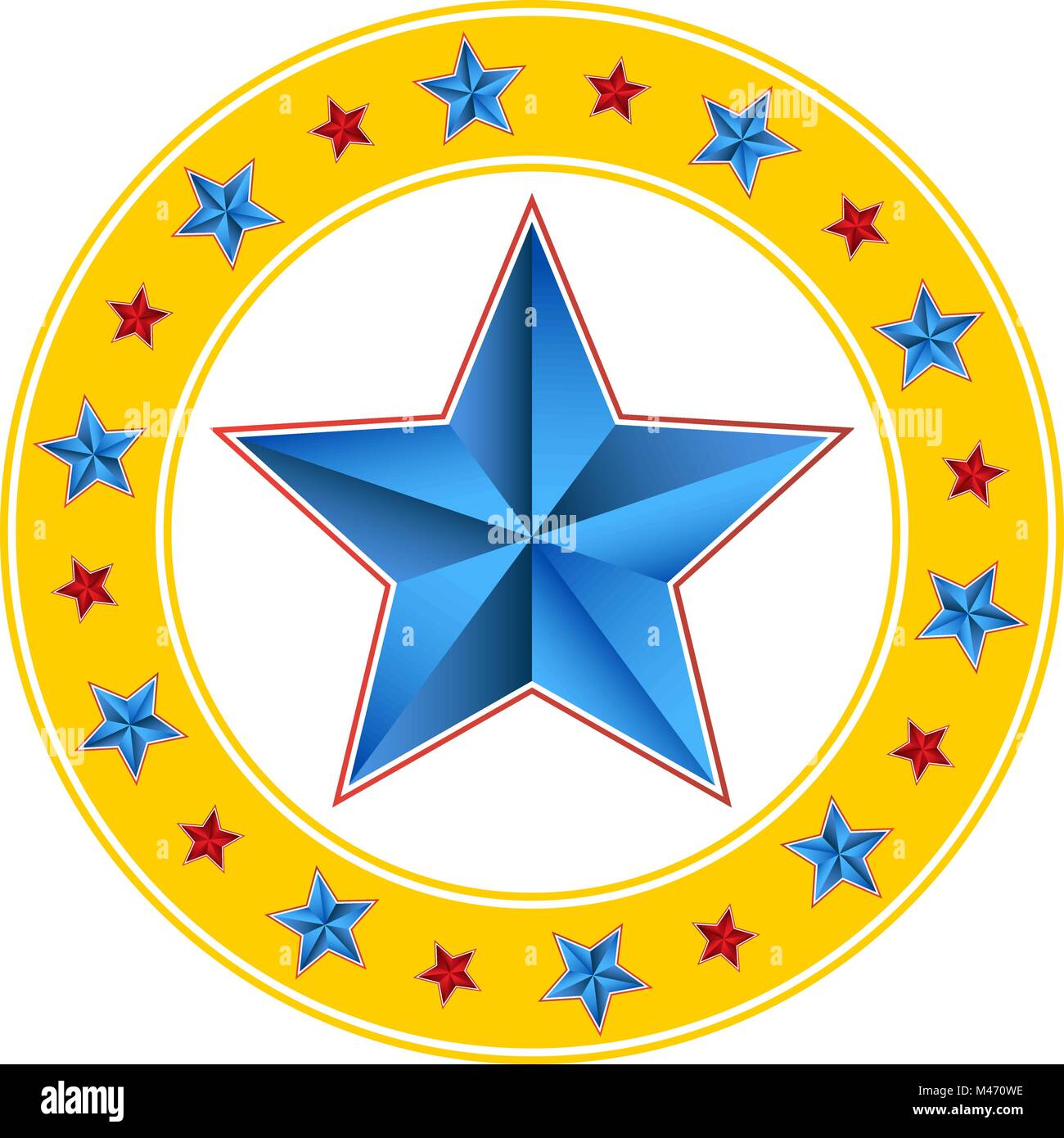Une image d'un carnaval biseauté circus star circle emblème. Illustration de Vecteur