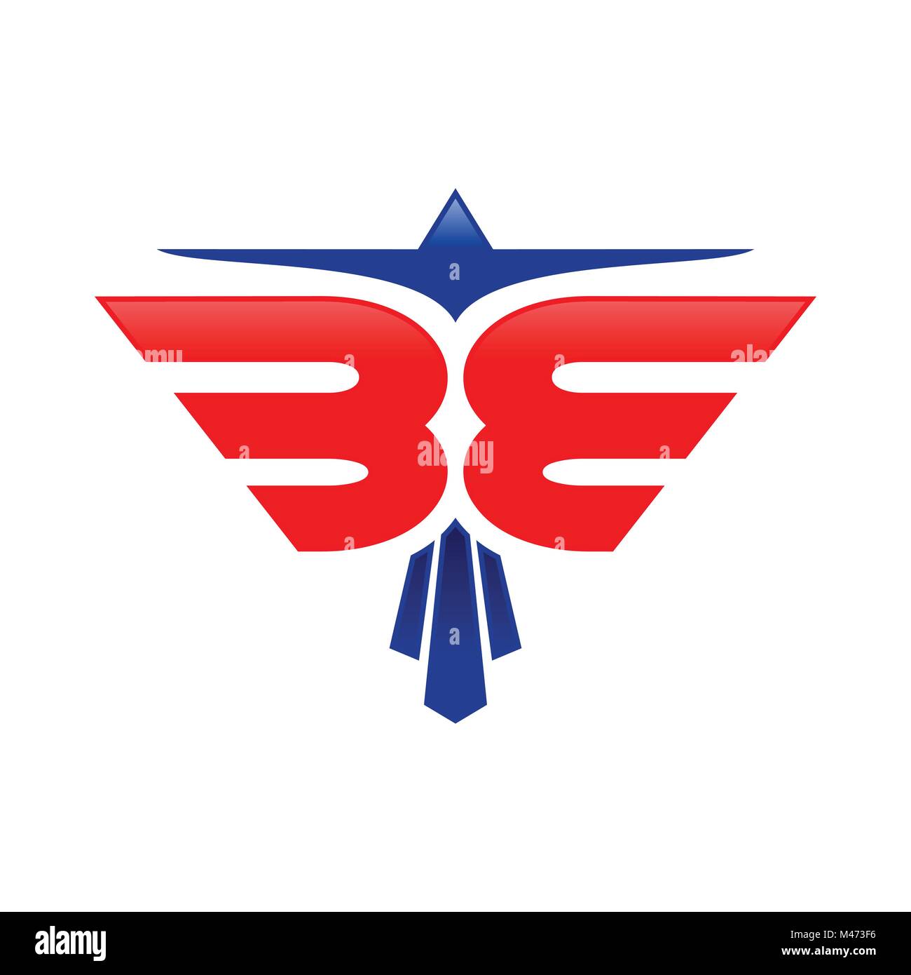 Abstract Eagle initiales bleu rouge symbole Couleur Logo Design graphique de vecteur Illustration de Vecteur