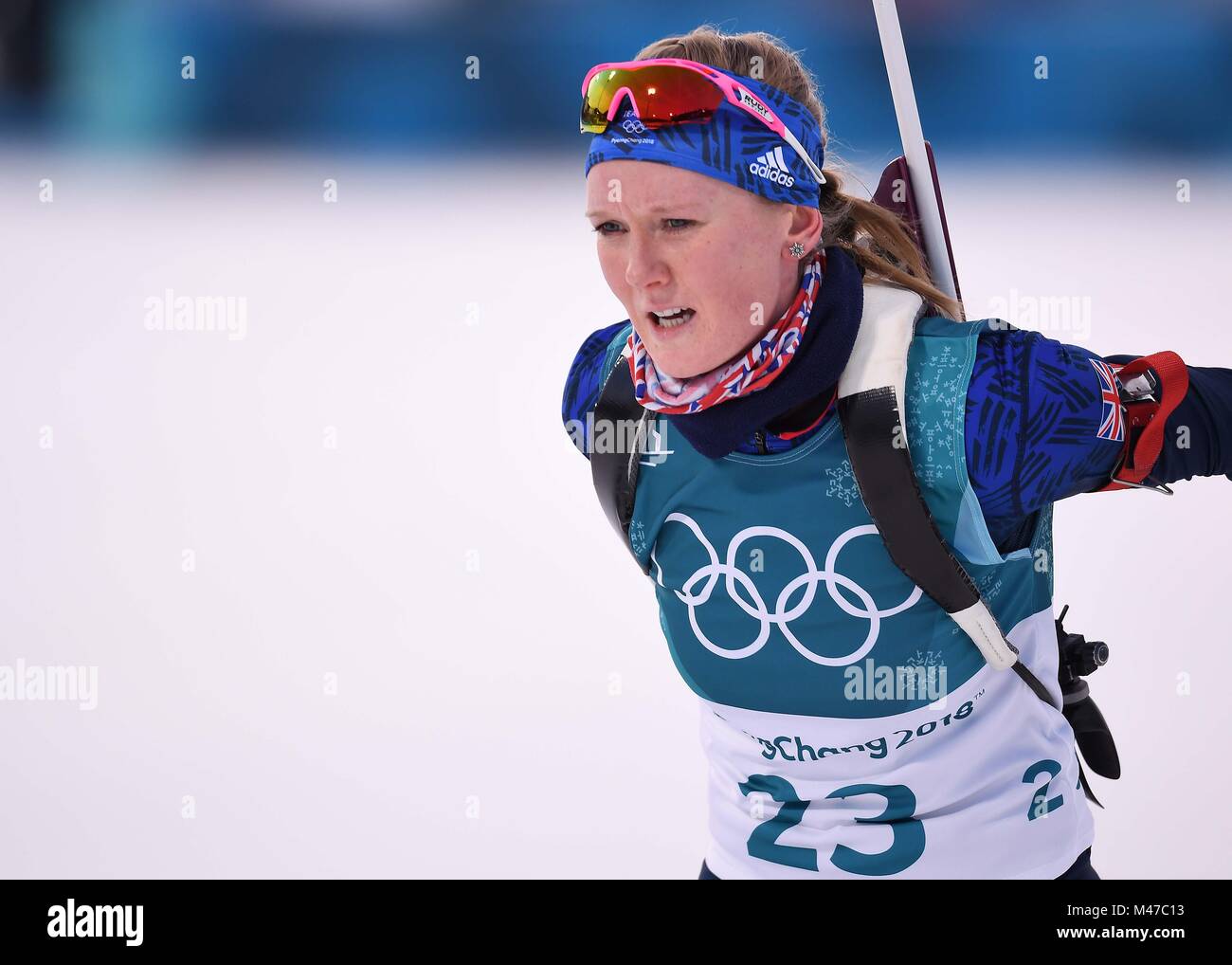 Pyeongchang, Corée du Sud. 15 Février, 2018. Amanda Lightfoot (GBR). Womens 15km biathlon individuel. Centre de préparation au biathlon d'Alpensia. Jeux Olympiques d'hiver de Pyeongchang 2018. Alpensia. République de Corée. 15/02/2018. Credit : Sport en images/Alamy Live News Banque D'Images