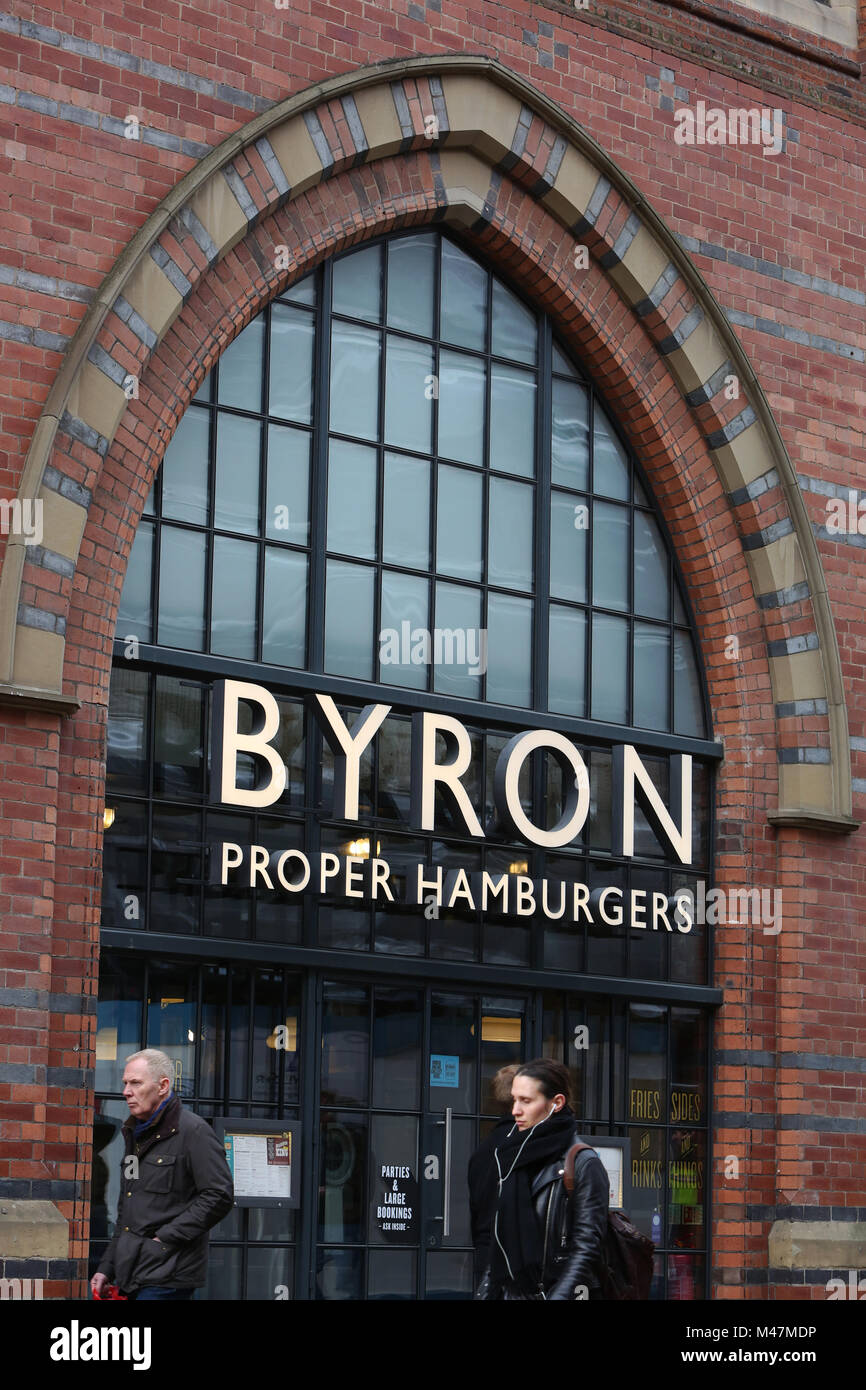 Vues générales de Byron Bon Hamburgers restaurant à Leeds, West Yorkshire, Royaume-Uni. Banque D'Images