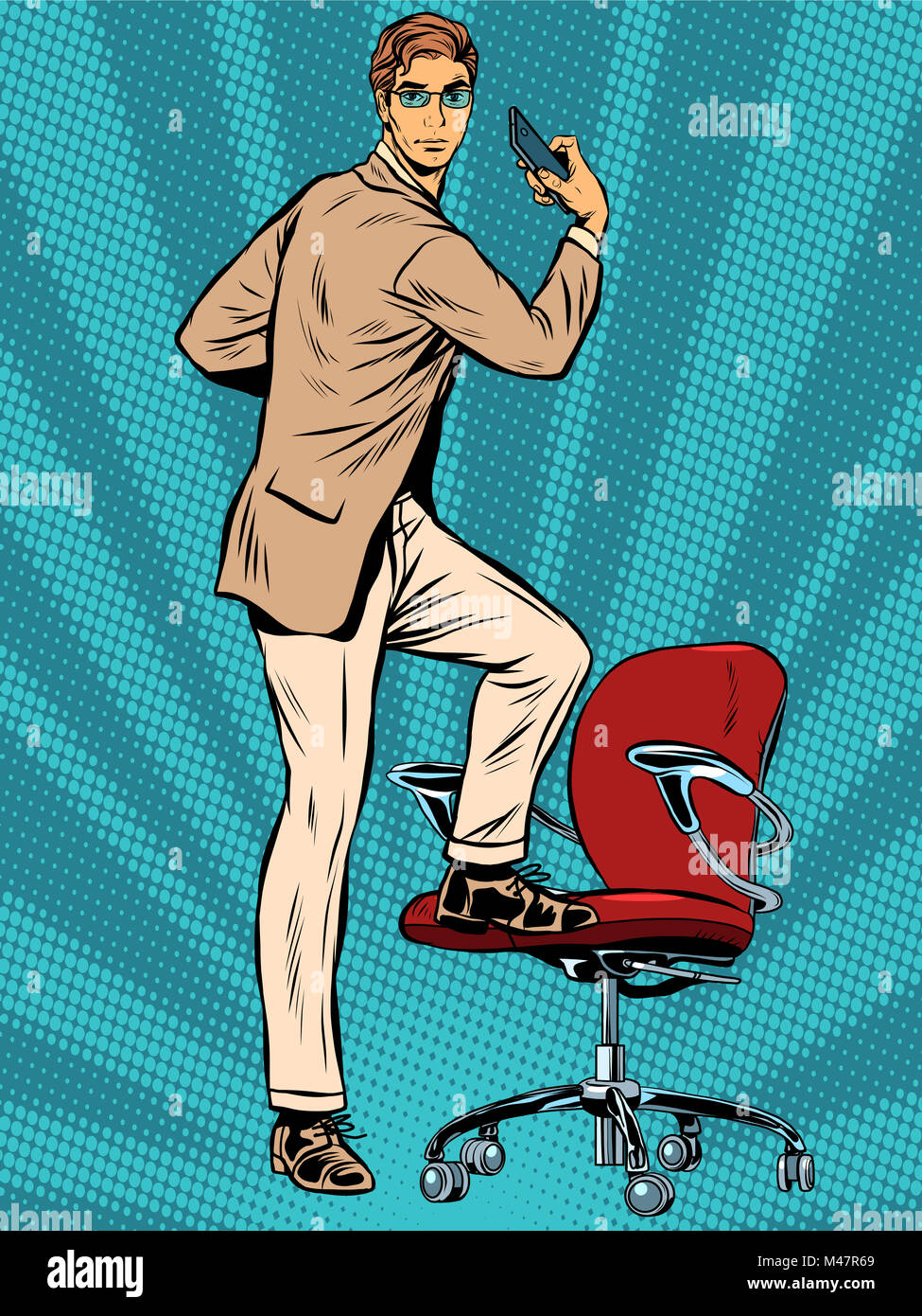 Narcisse pop art retro woman Banque D'Images