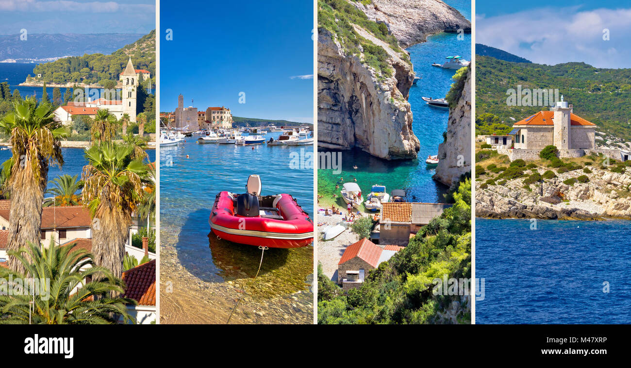 Île de Vis la nature et l'architecture collage Banque D'Images