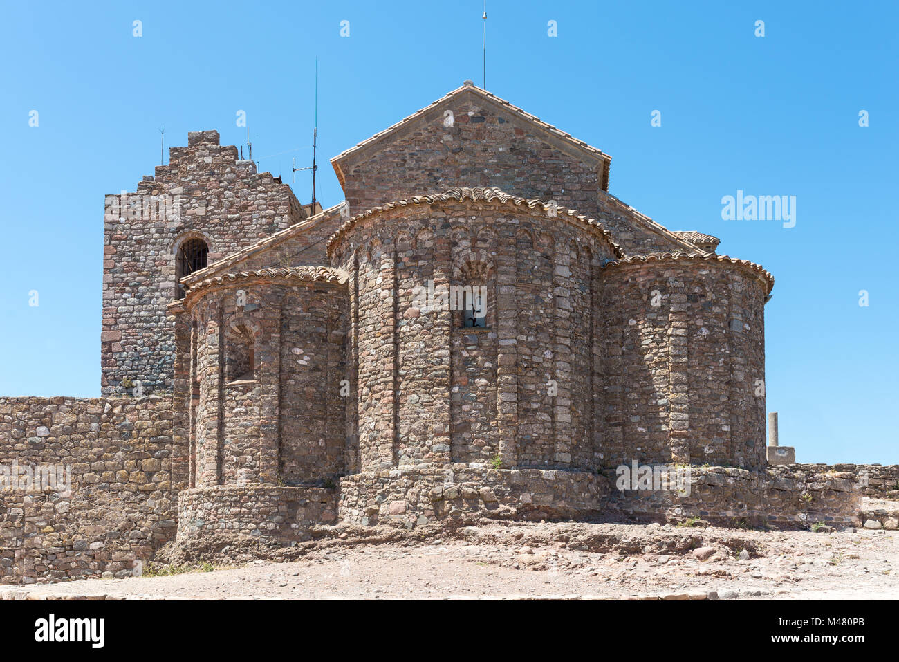 Couvent de style roman catalan à Matadepera, Catalogne Banque D'Images