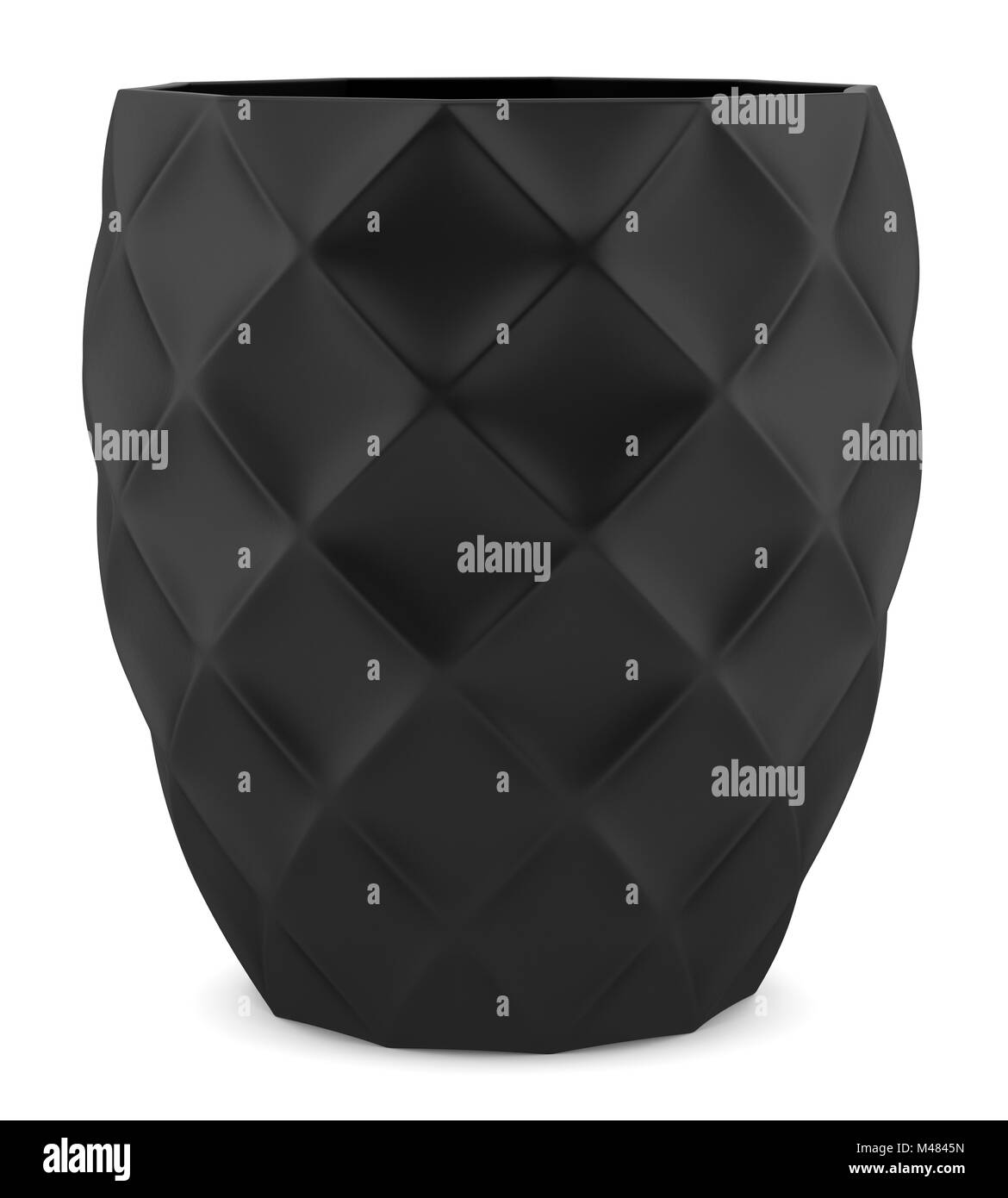 Vase en céramique noir isolé sur fond blanc Banque D'Images