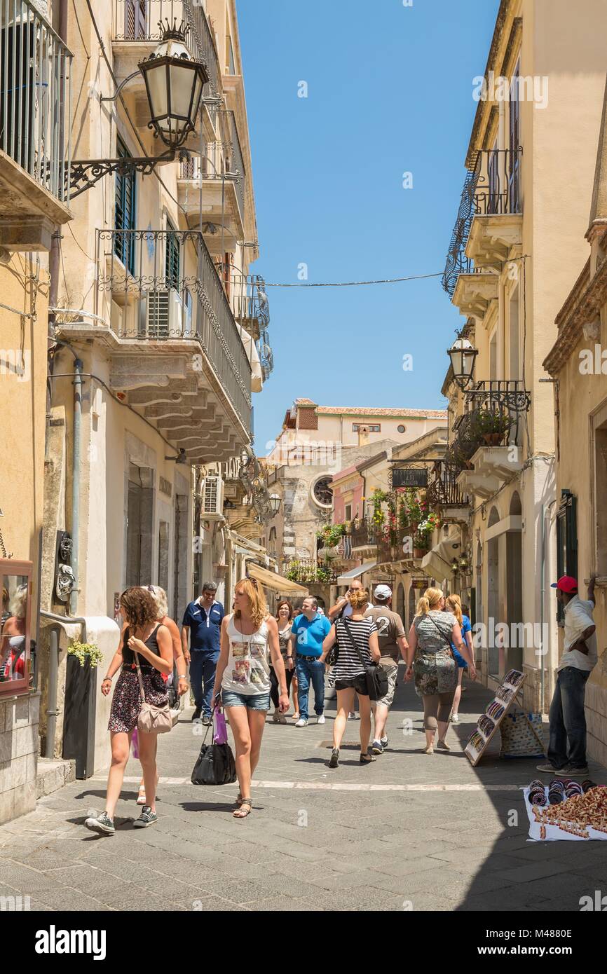 L'une des plus belles villes de Sicile - Taormina Banque D'Images