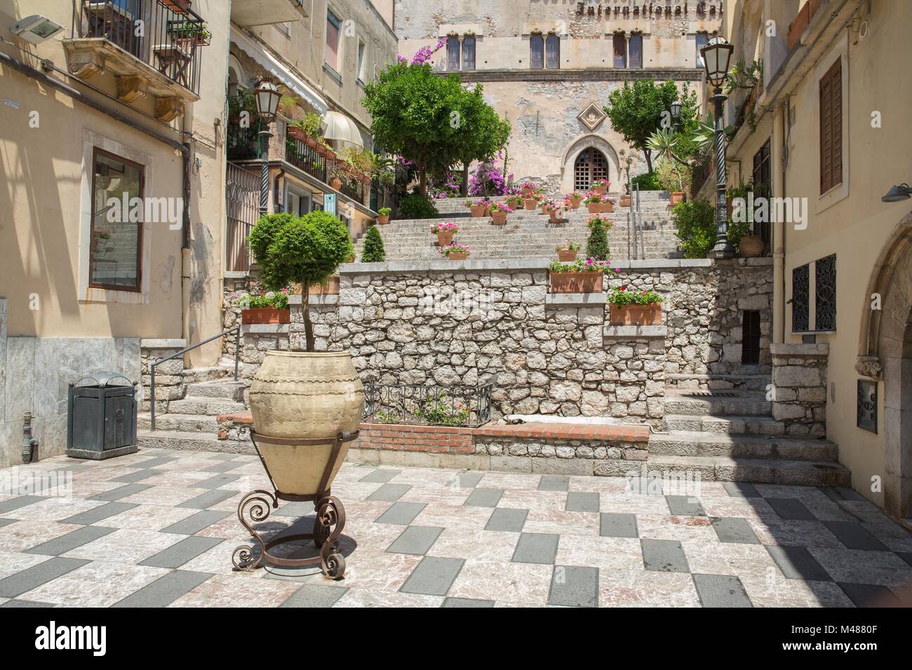 L'une des plus belles villes de Sicile - Taormina Banque D'Images