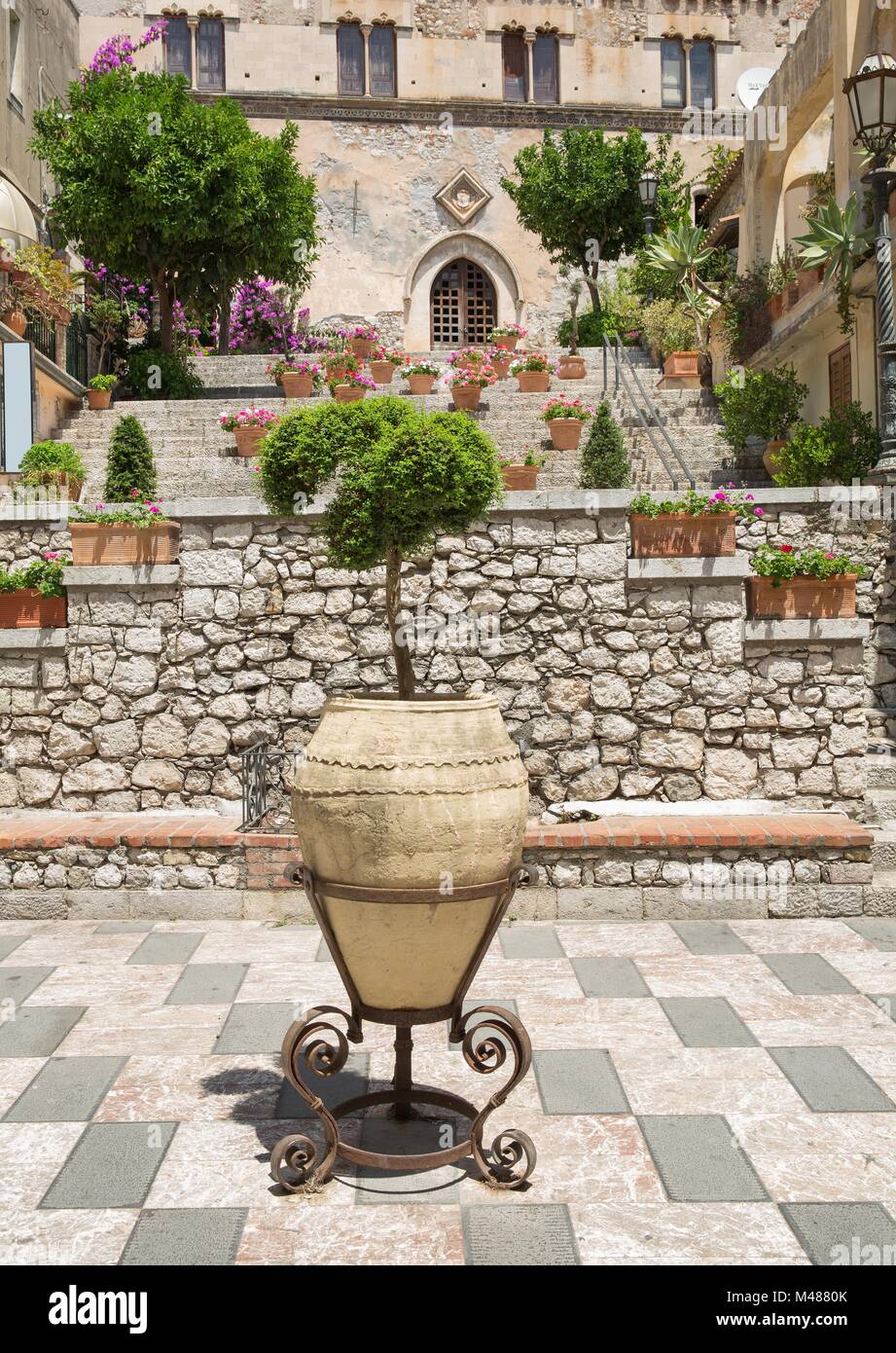 L'une des plus belles villes de Sicile - Taormina Banque D'Images