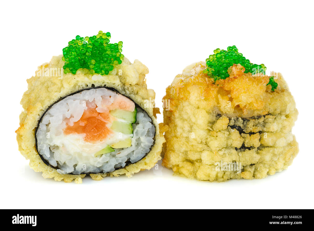 Sex Tempura sushi maki frit Banque D'Images