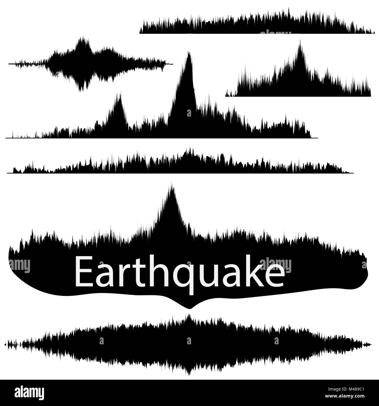 L'onde sismique fixation sur le papier. Ensemble d'onde audio Banque D'Images