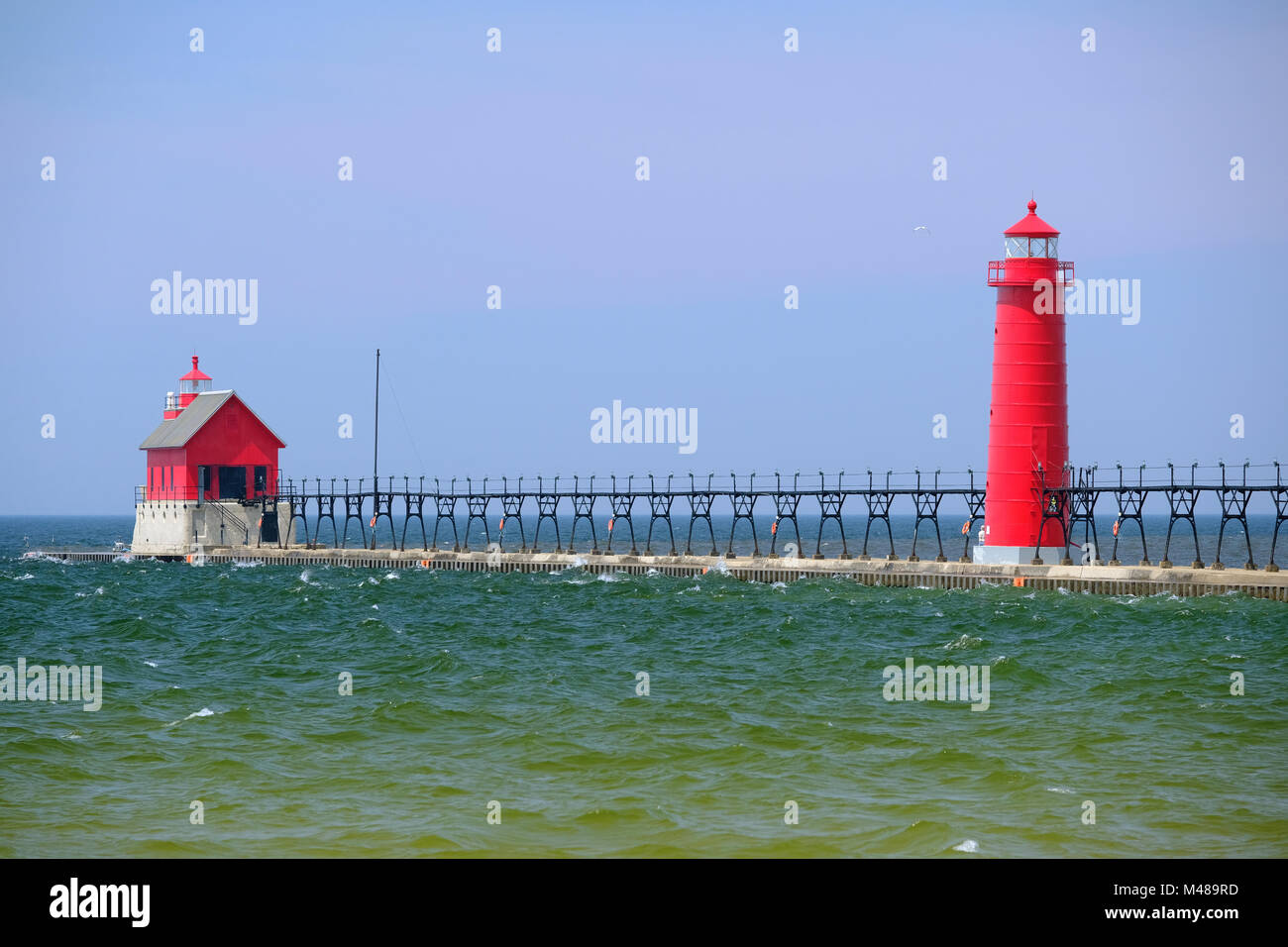 Grand Haven South Pierhead Lumière intérieure, construite en 1905 Banque D'Images