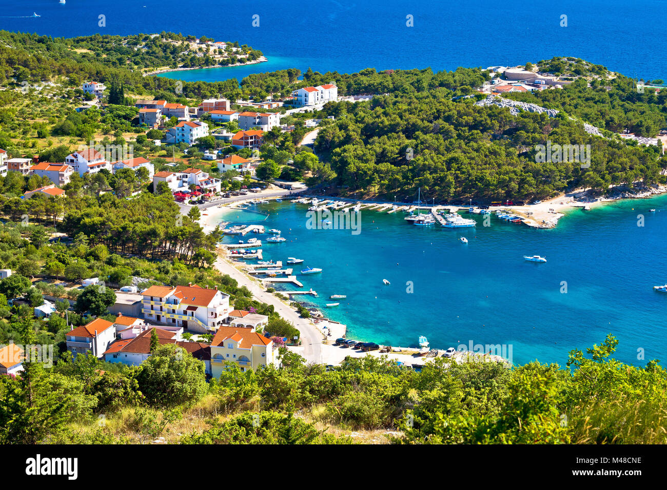 Vue aérienne de la côte adriatique Banque D'Images