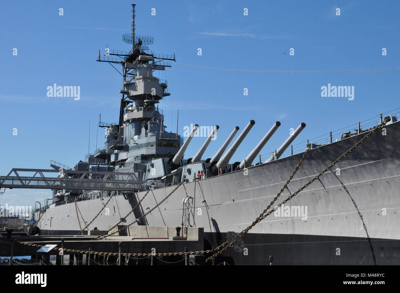 Cuirassé USS Wisconsin (BB-64) à Norfolk, en Virginie Banque D'Images