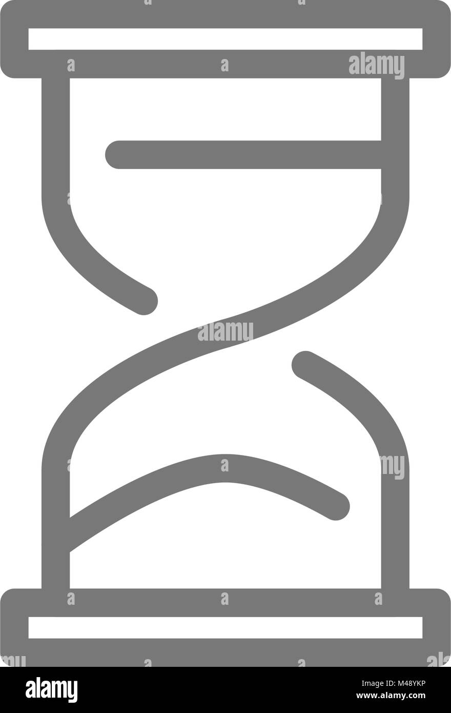 Sablier sablier simple et de temporisation ou de l'icône de la ligne d'horloge. Symbole et signe vector illustration design. Isolé sur fond blanc Illustration de Vecteur