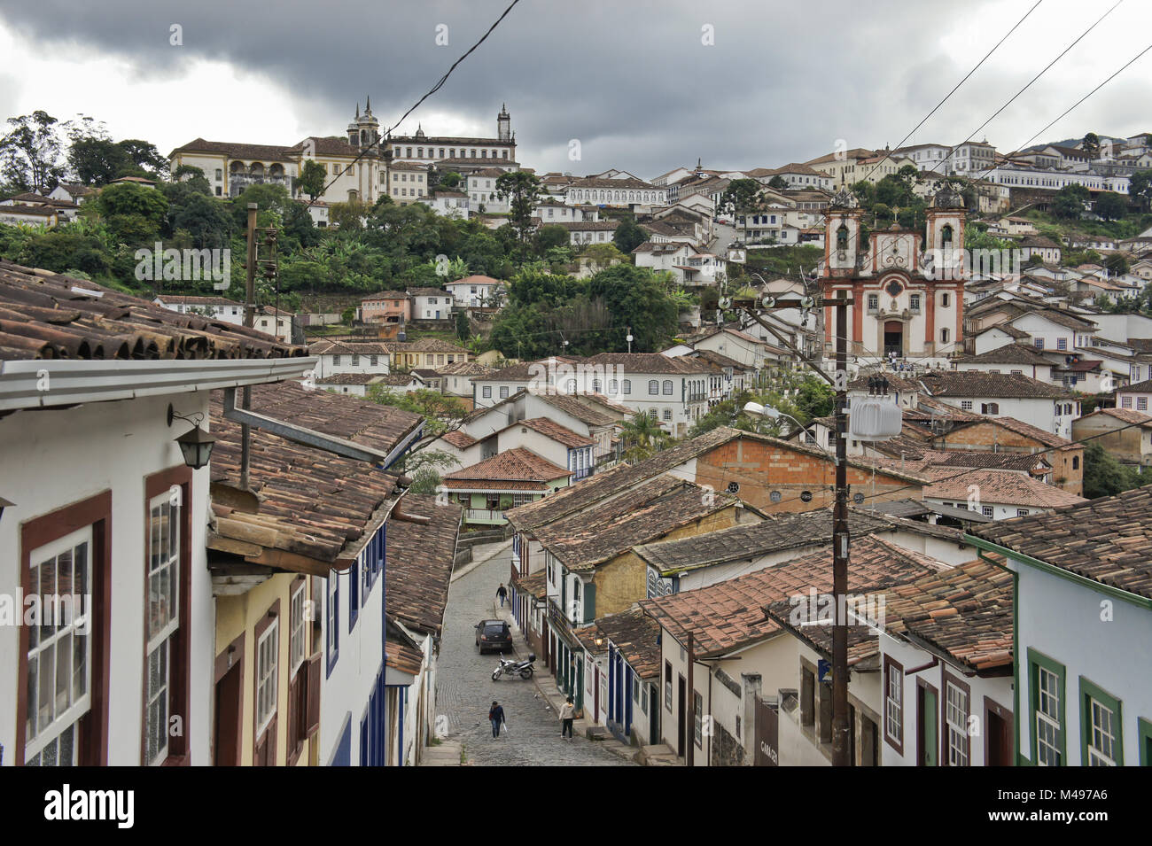 Ouro Preto, Brésil, Amérique du Sud, vue sur rue Banque D'Images