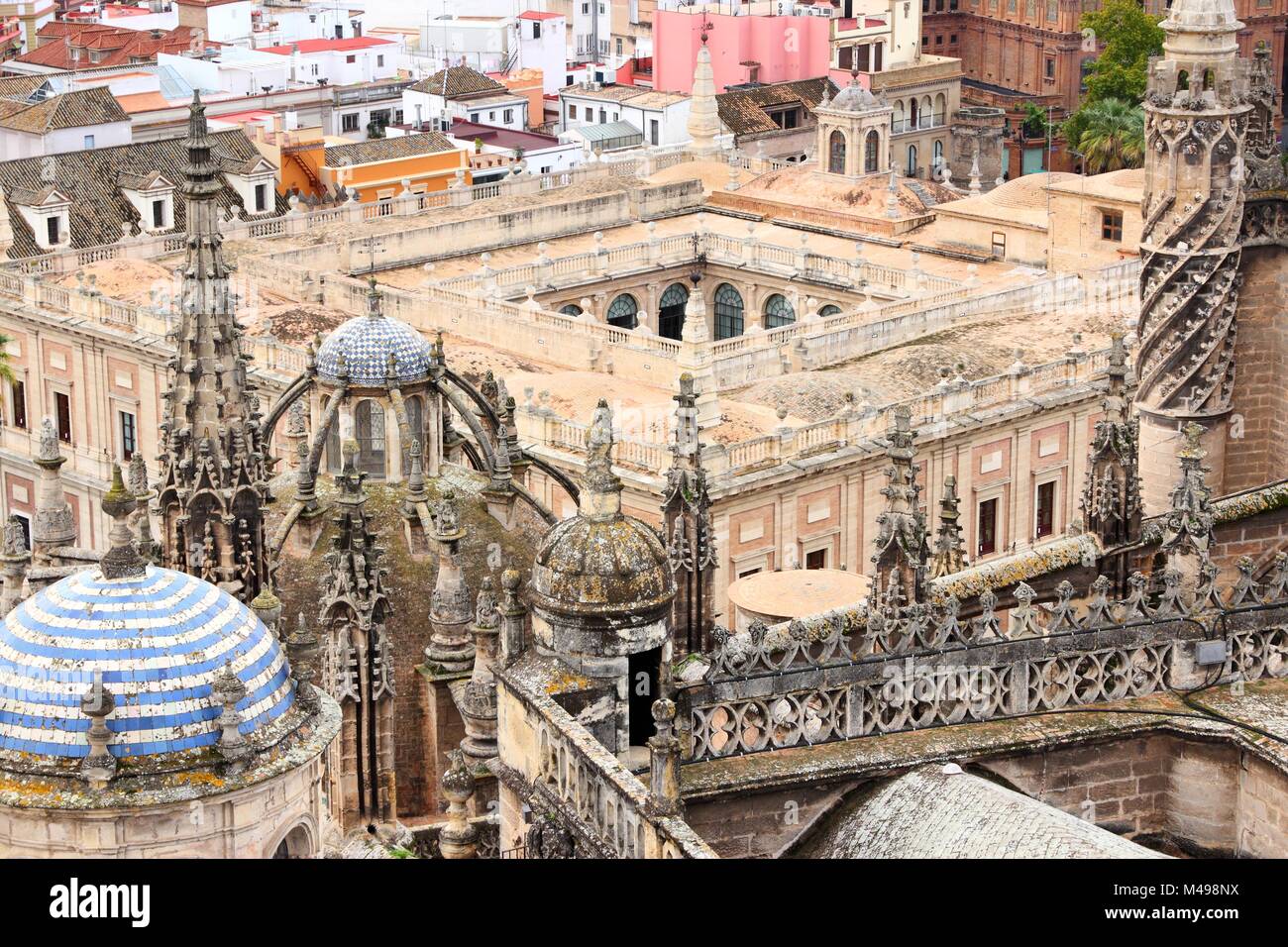 Séville, Espagne vue aérienne de la cathédrale et des Archives générales des Indes, UNESCO