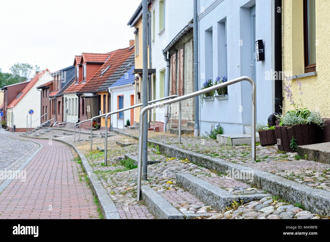 Neukalen Allemagne réaménagement du centre-ville et ses rues Banque D'Images