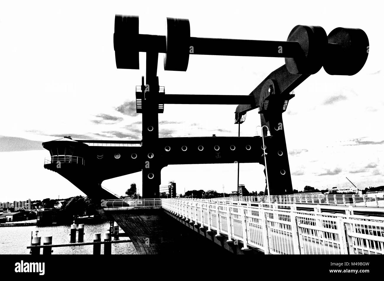 Pont Peene Wolgast Allemagne Mer Baltique black Banque D'Images