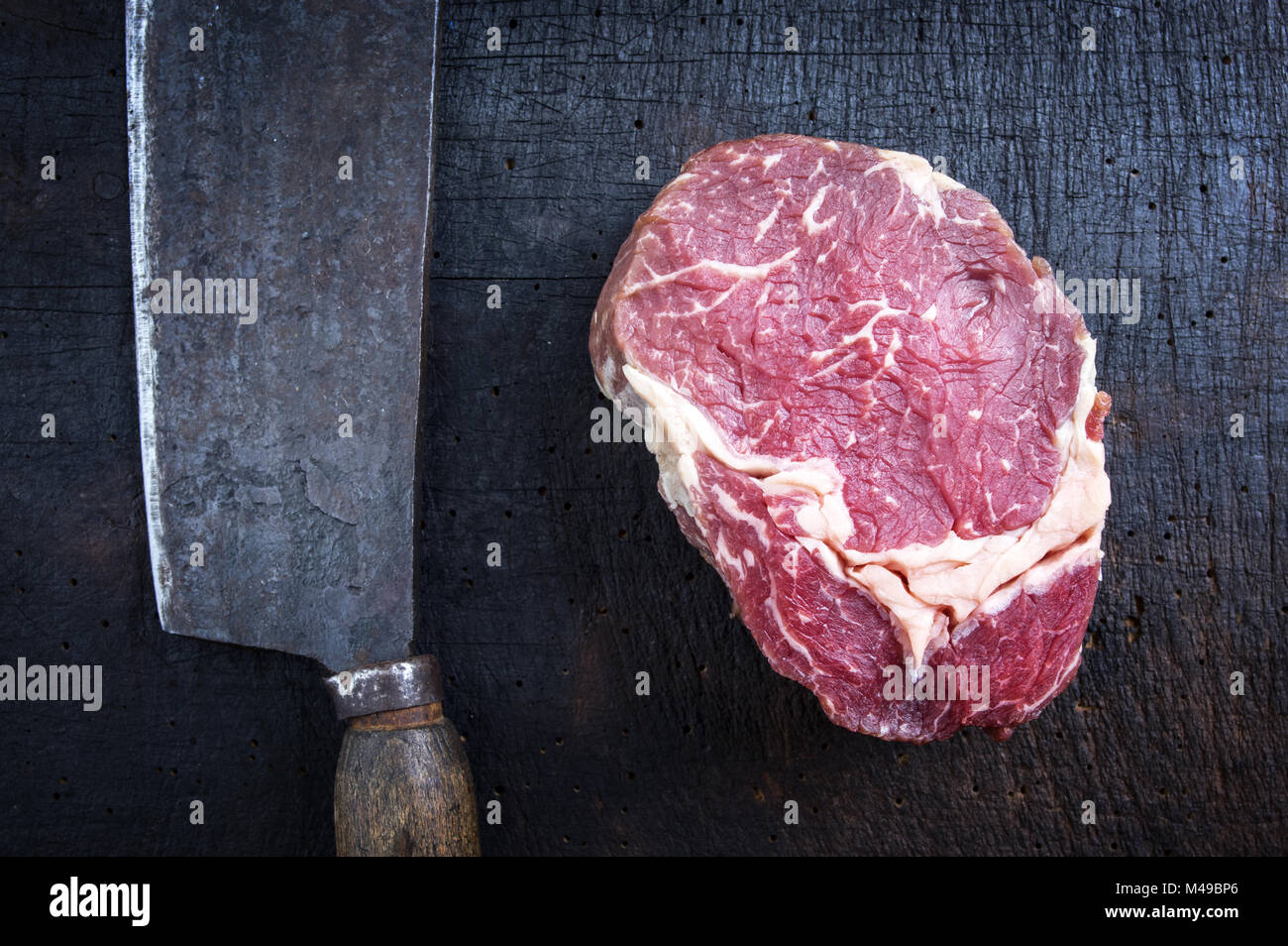 Matières sèches de faux-filet de boeuf au poivre de cuisine Banque D'Images