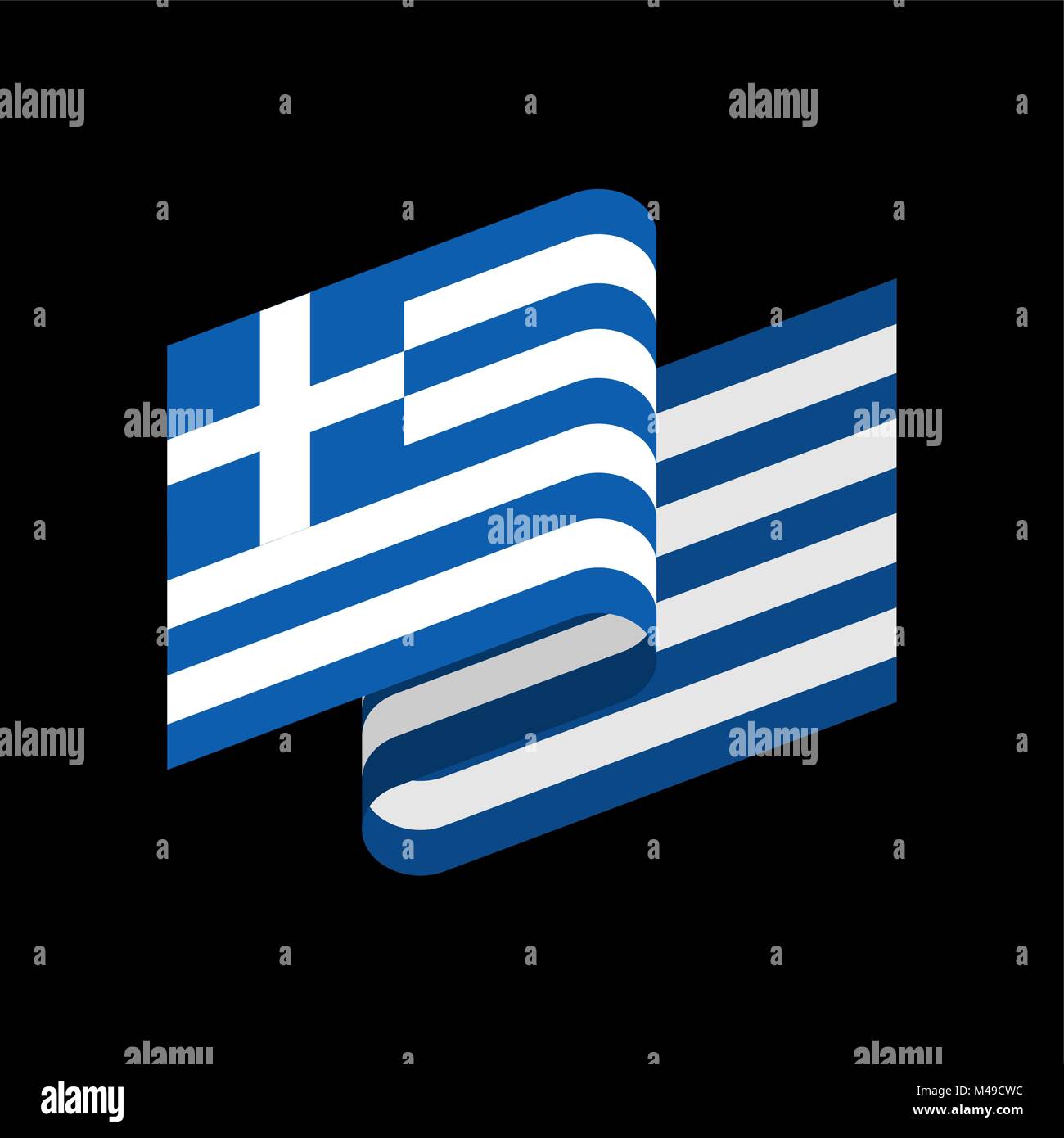 Drapeau Grèce isolé. Bannière ruban grec sur le symbole de l'état. Illustration de Vecteur