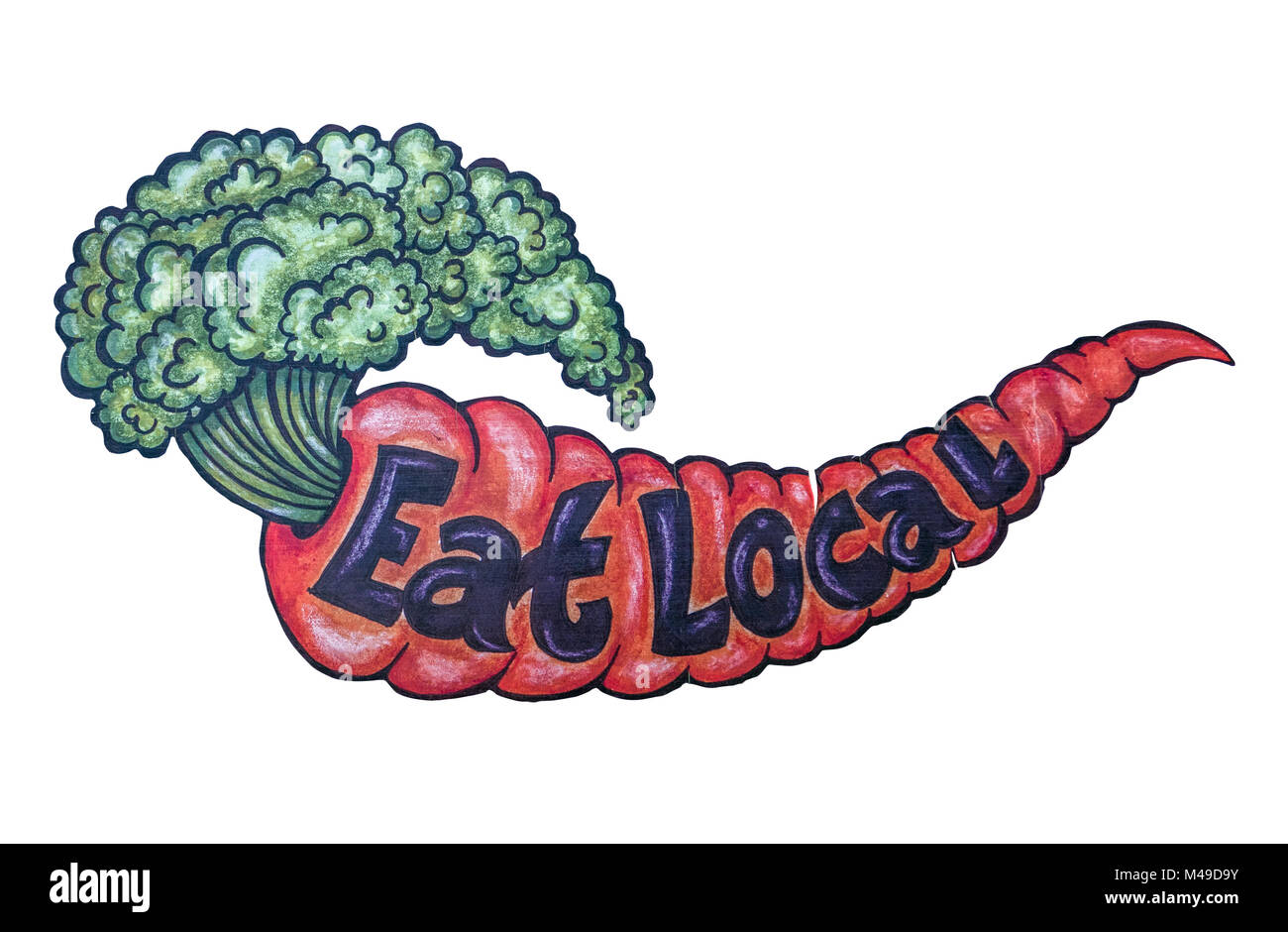 Manger local Sign Banque D'Images