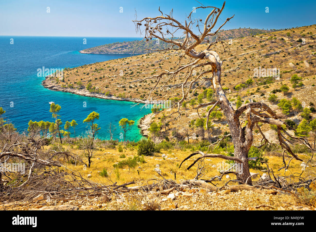 La côte sud de l'île de Brac Banque D'Images