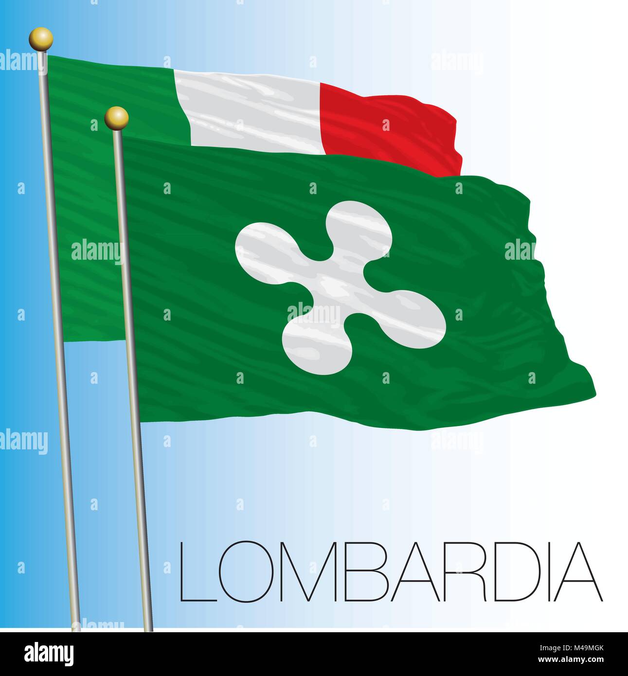 Drapeau régional de Lombardie, Italie, Italie, Union européenne Illustration de Vecteur