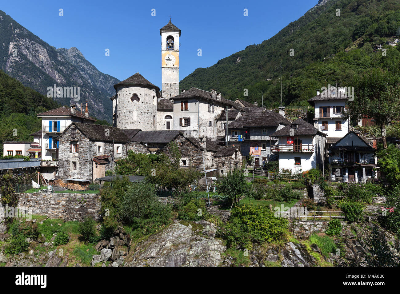 Lavertezzo,Verzascatal,Valle Verzasca, Canton du Tessin, Suisse Banque D'Images