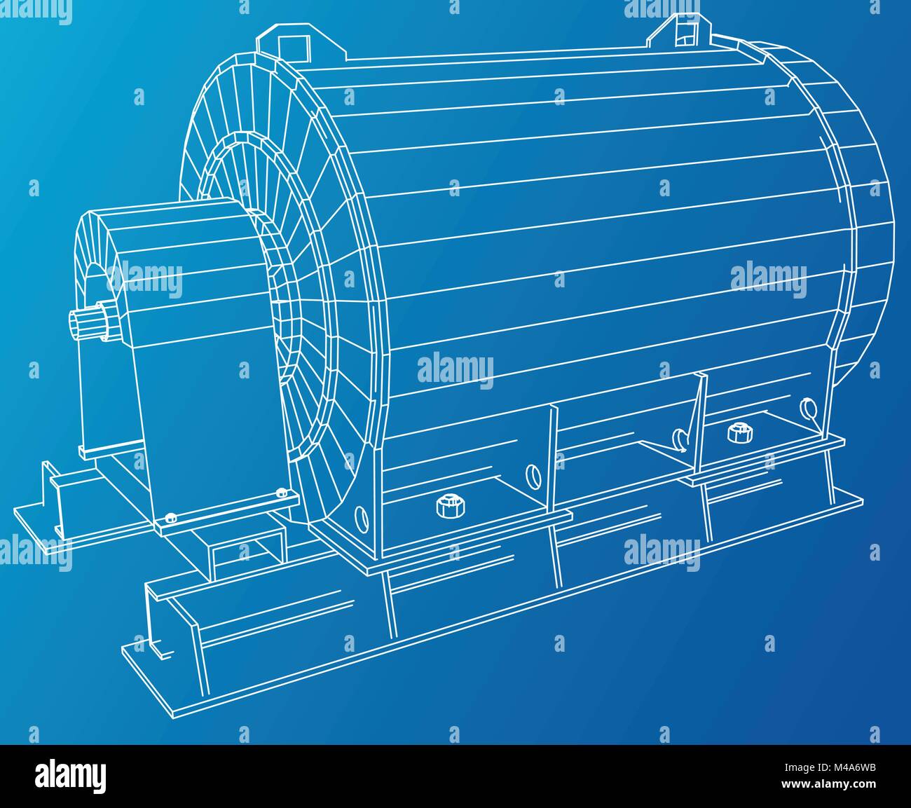 L'équipement industriel en fil de fer et d'huile de la pompe à gaz. Illustration 3d de traçage. Format vectoriel EPS 10. Illustration de Vecteur