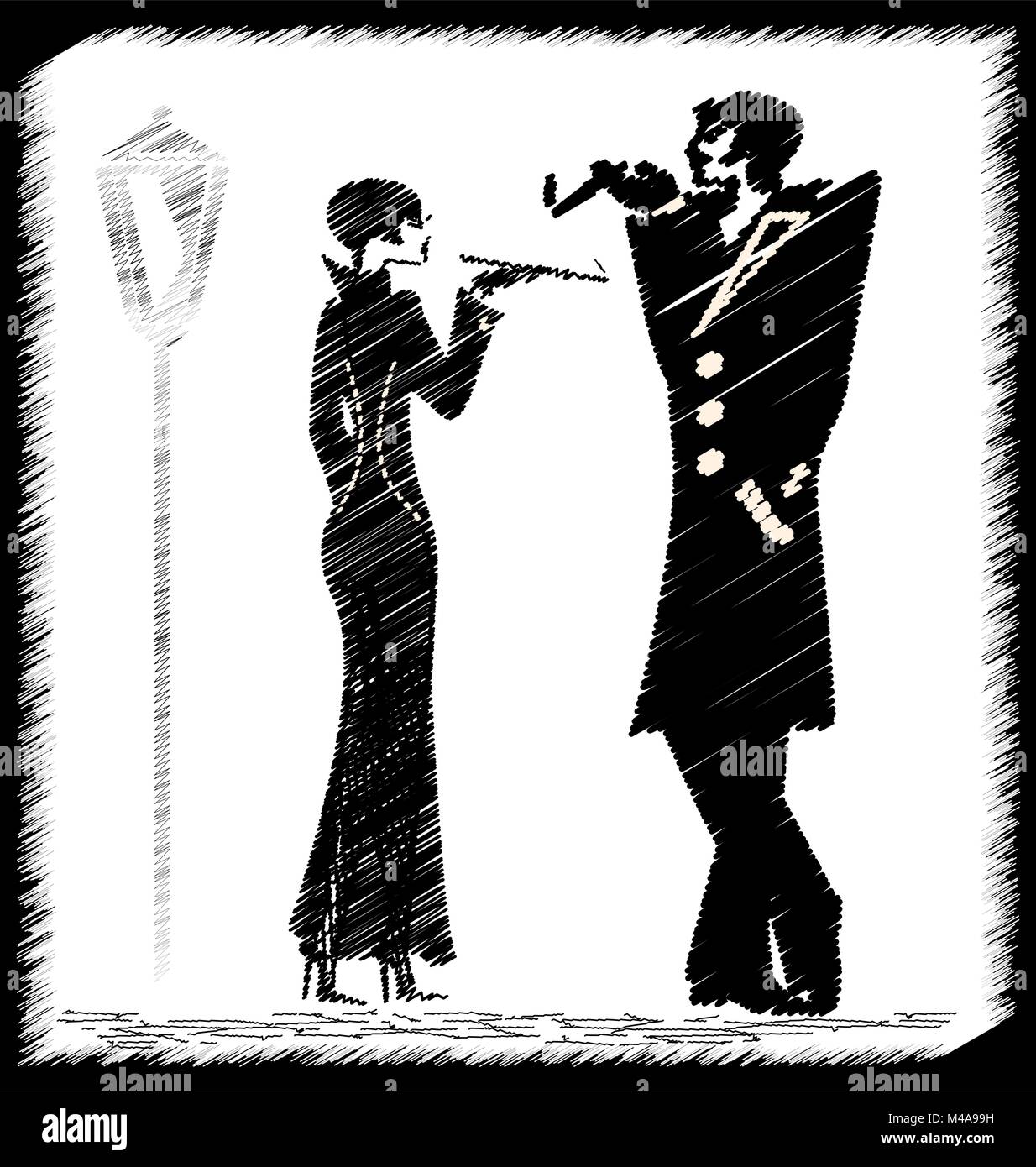 Image du couple fumeurs Illustration de Vecteur