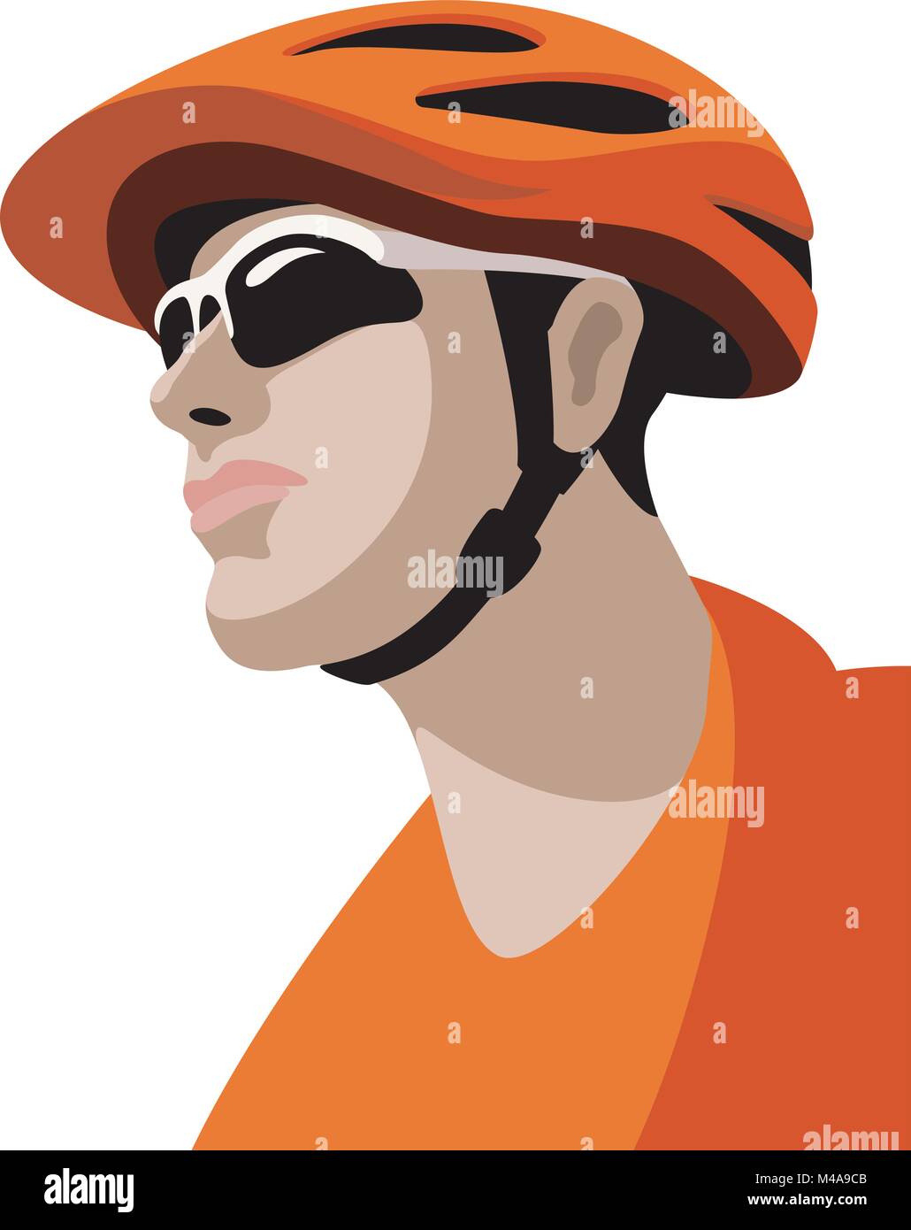 Les cyclistes en tête vector illustration style télévision Vue de profil Illustration de Vecteur